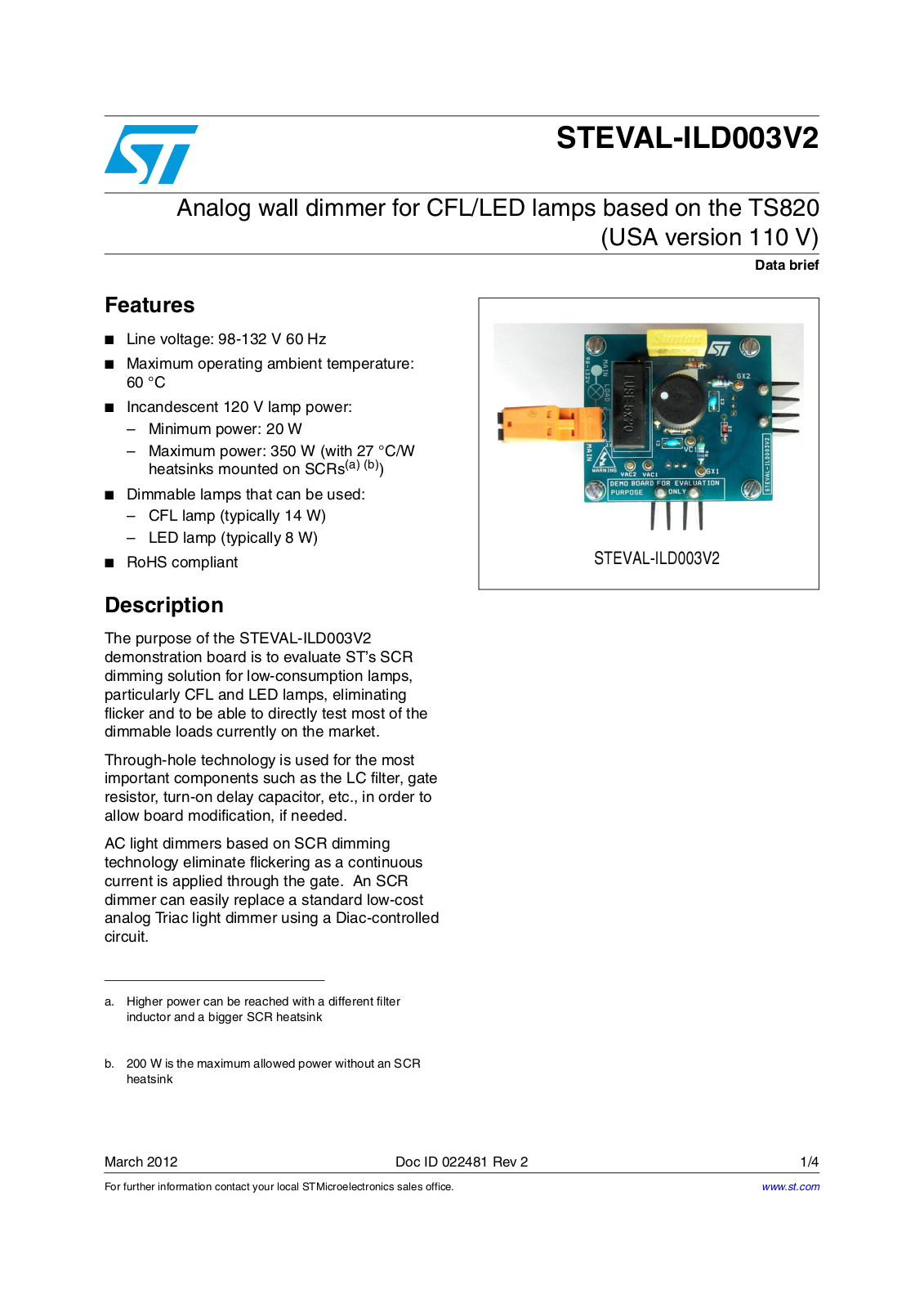 ST ILD003V2 User Manual