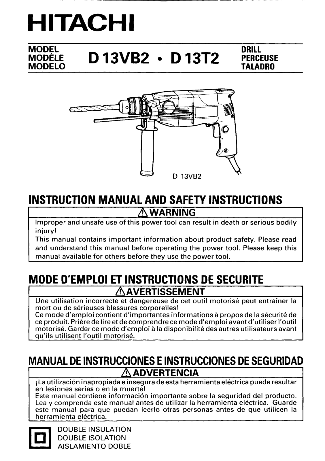 HITACHI D13T2 User guide