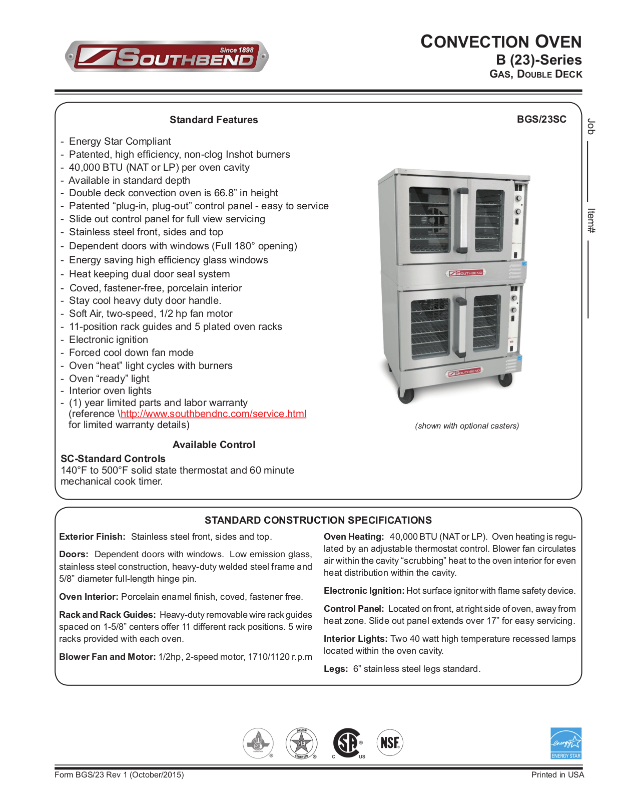 Southbend BGS-23SC User Manual