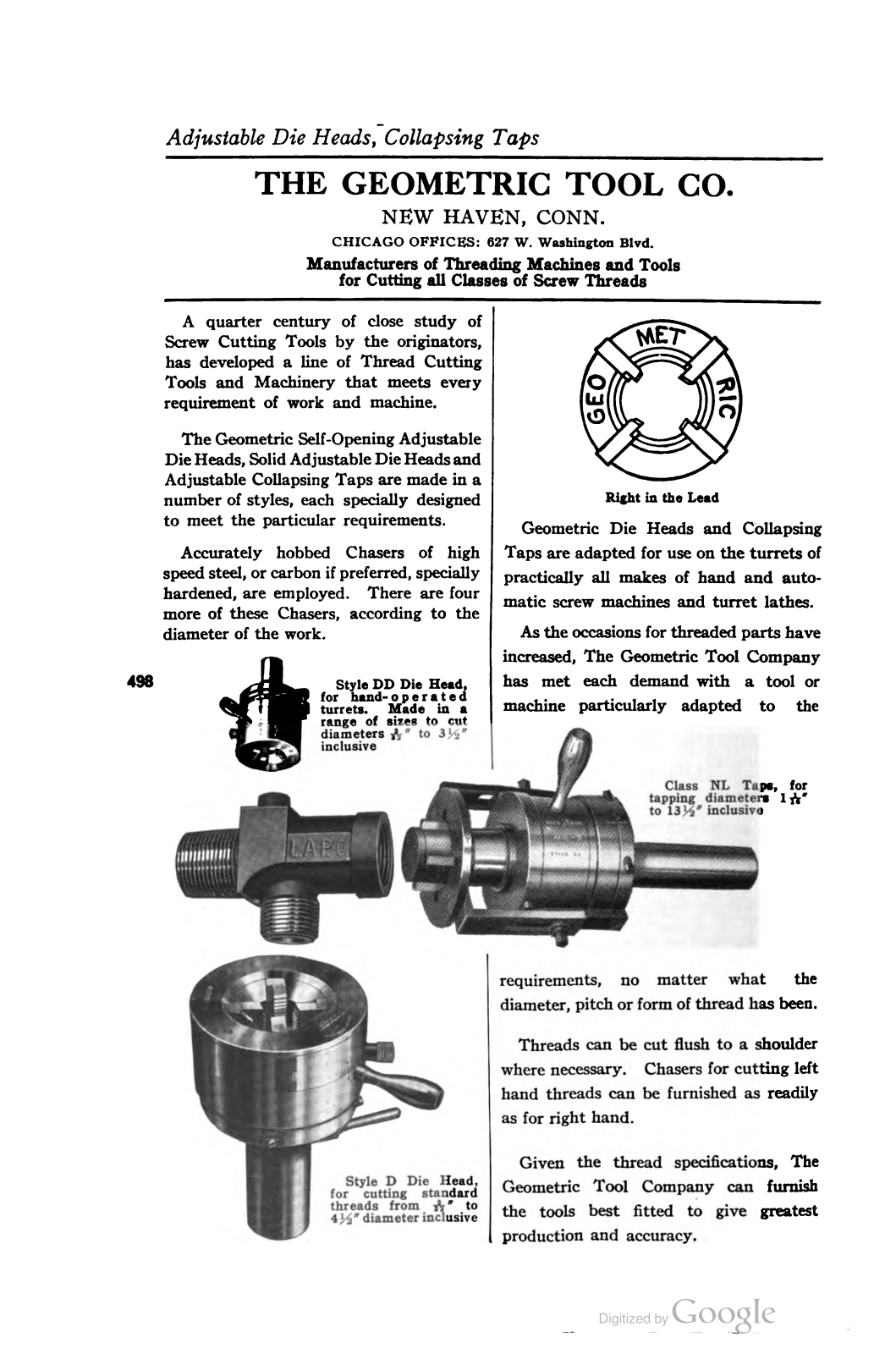 Geometric Tool The Geometric Tool Co. Screw Machine - ManualMachine.com