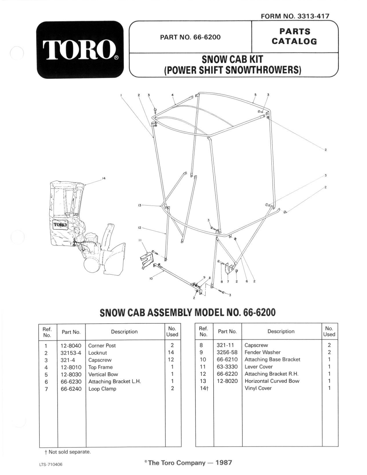 Toro 66-6200 Parts Catalogue