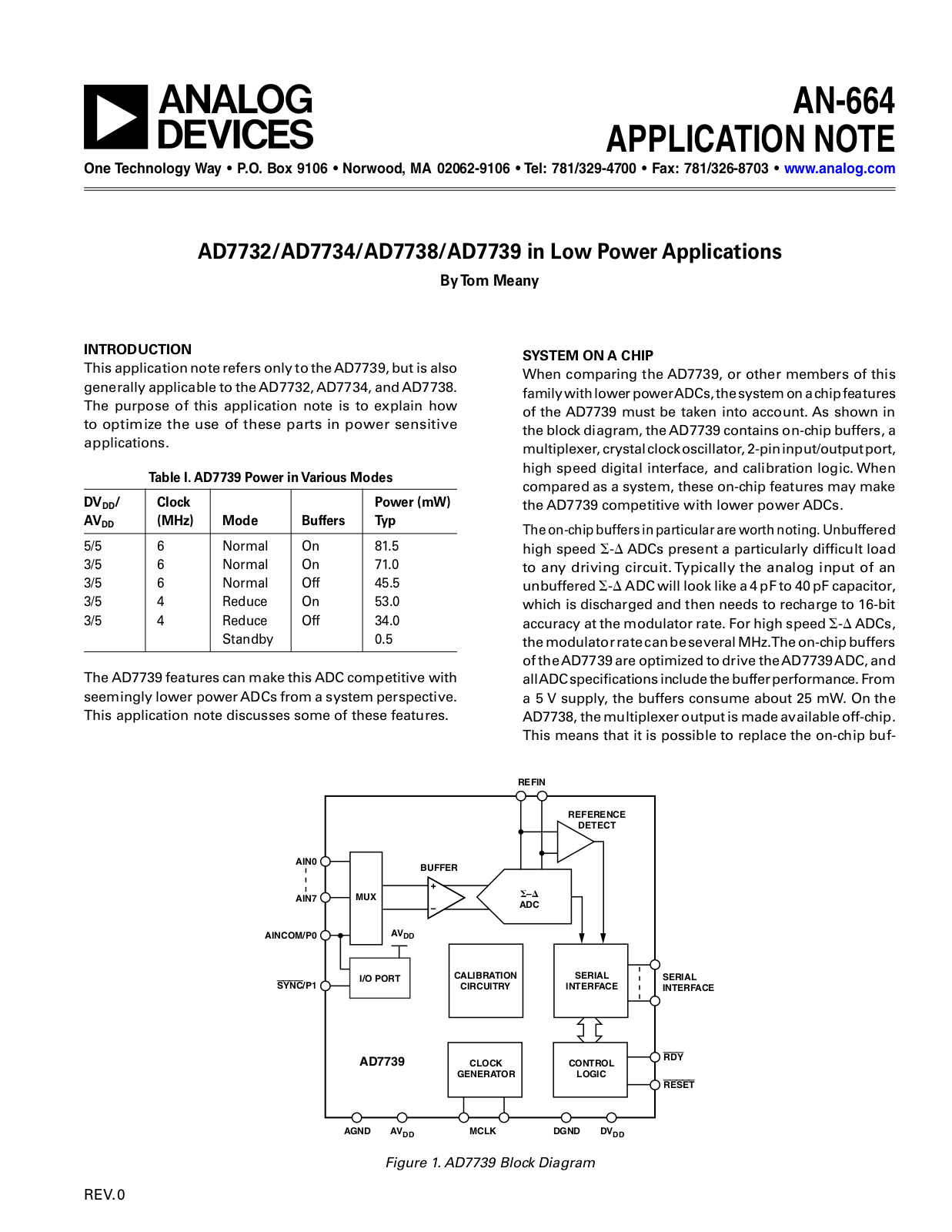 Analog Devices AN664 Application Notes