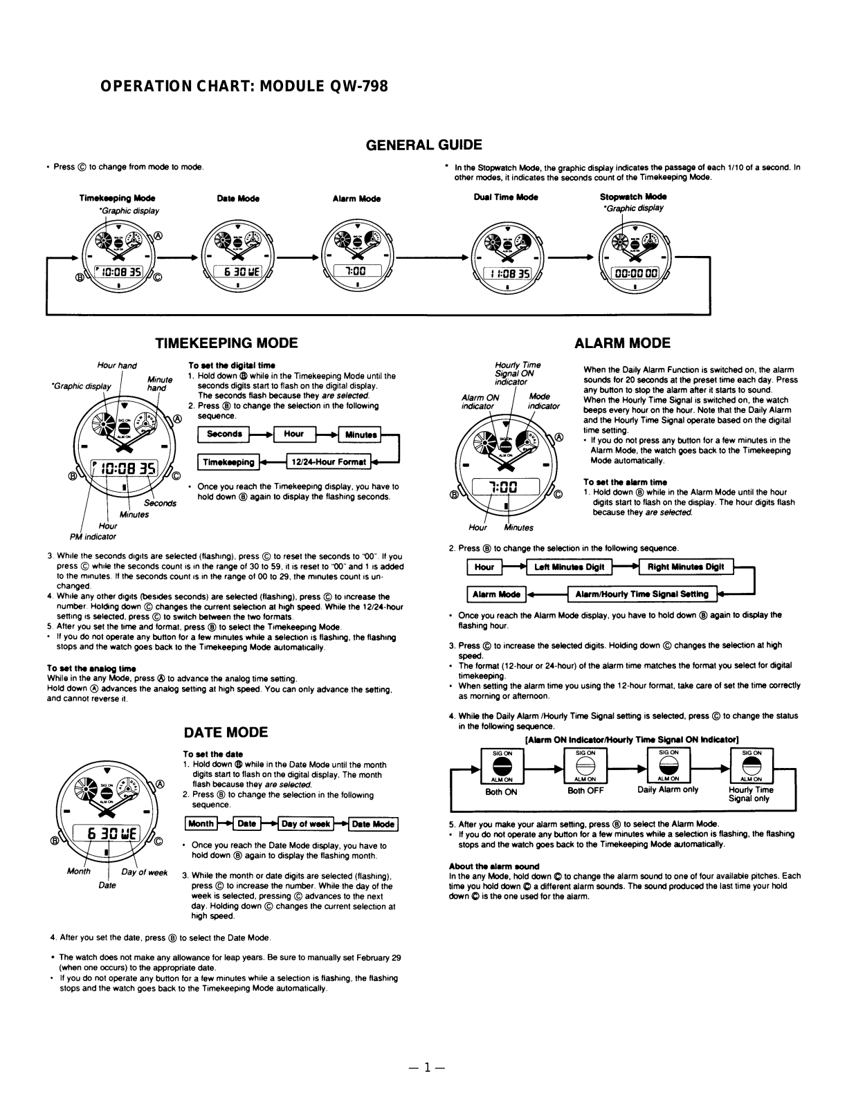 Casio 798 Owner's Manual