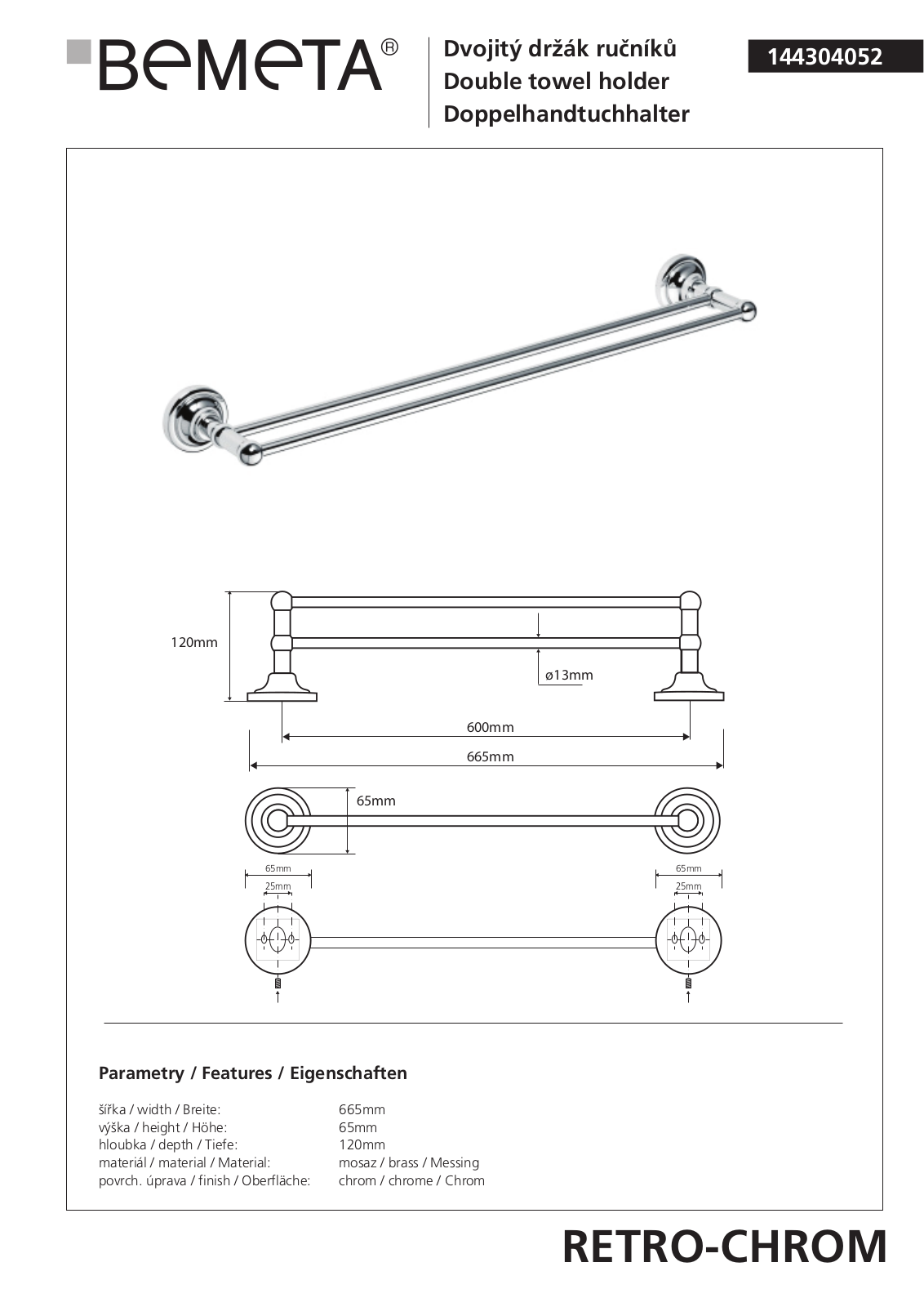 Bemeta RETRO - BRONZ 144304052 User guide - ManualMachine.com