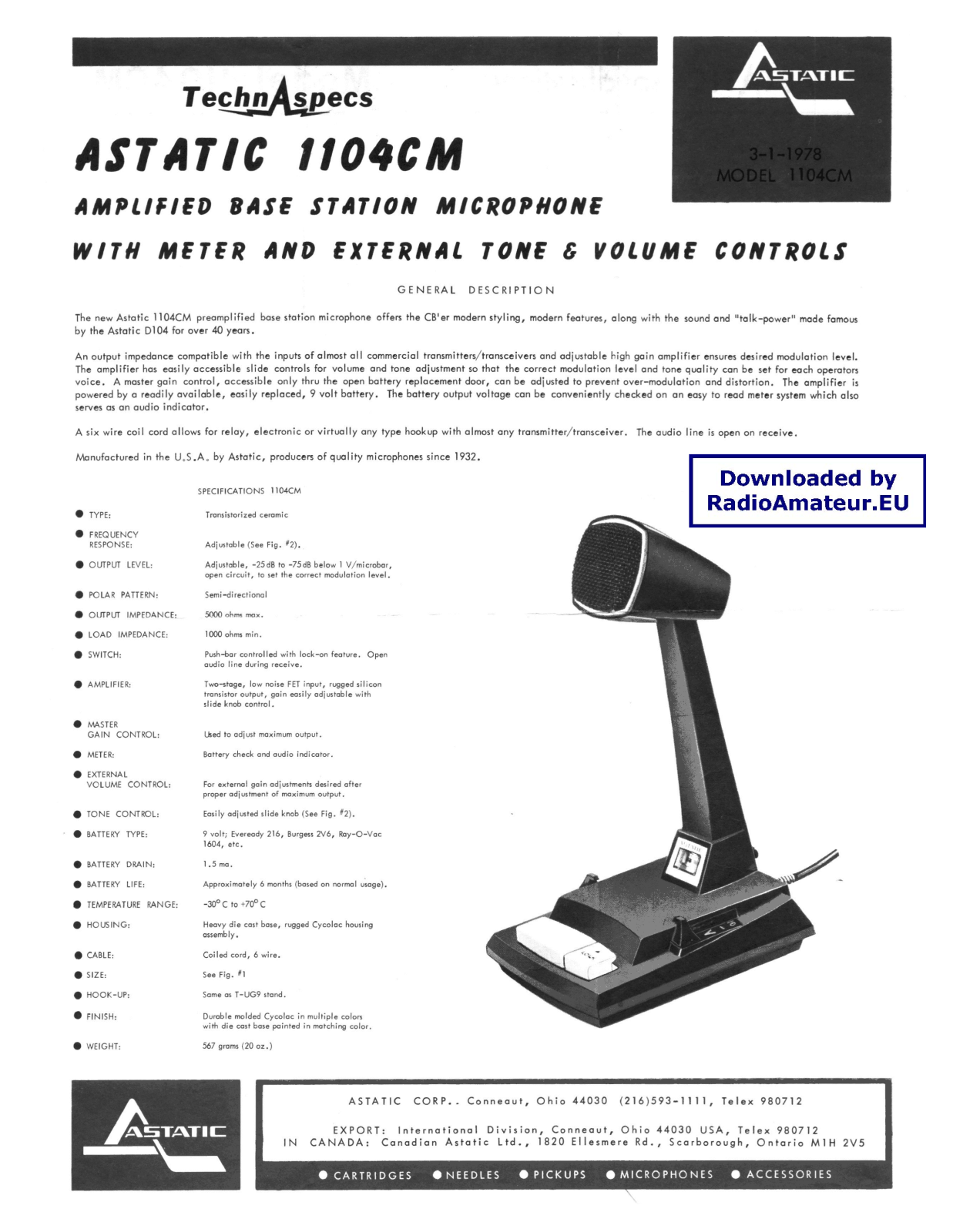 Astatic 1104CM User guide - ManualMachine.com