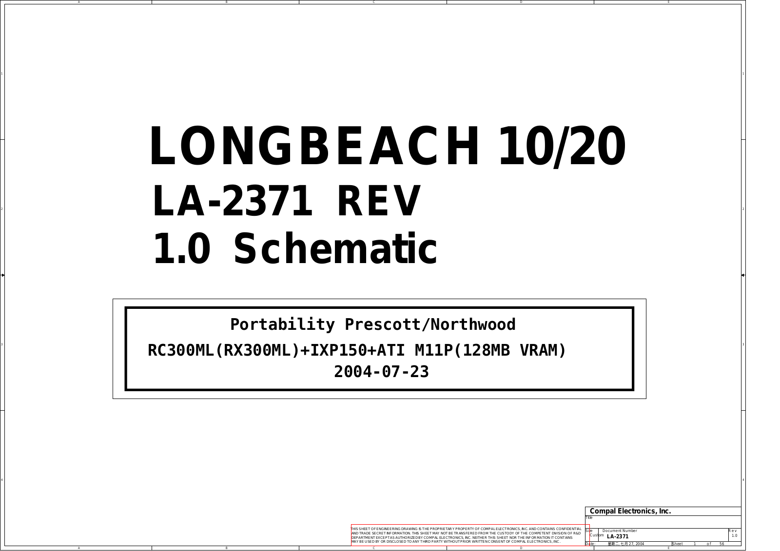 Compal LA-2371 10, Satellite P30, Satellite P35, LA-2371 20 Schematic