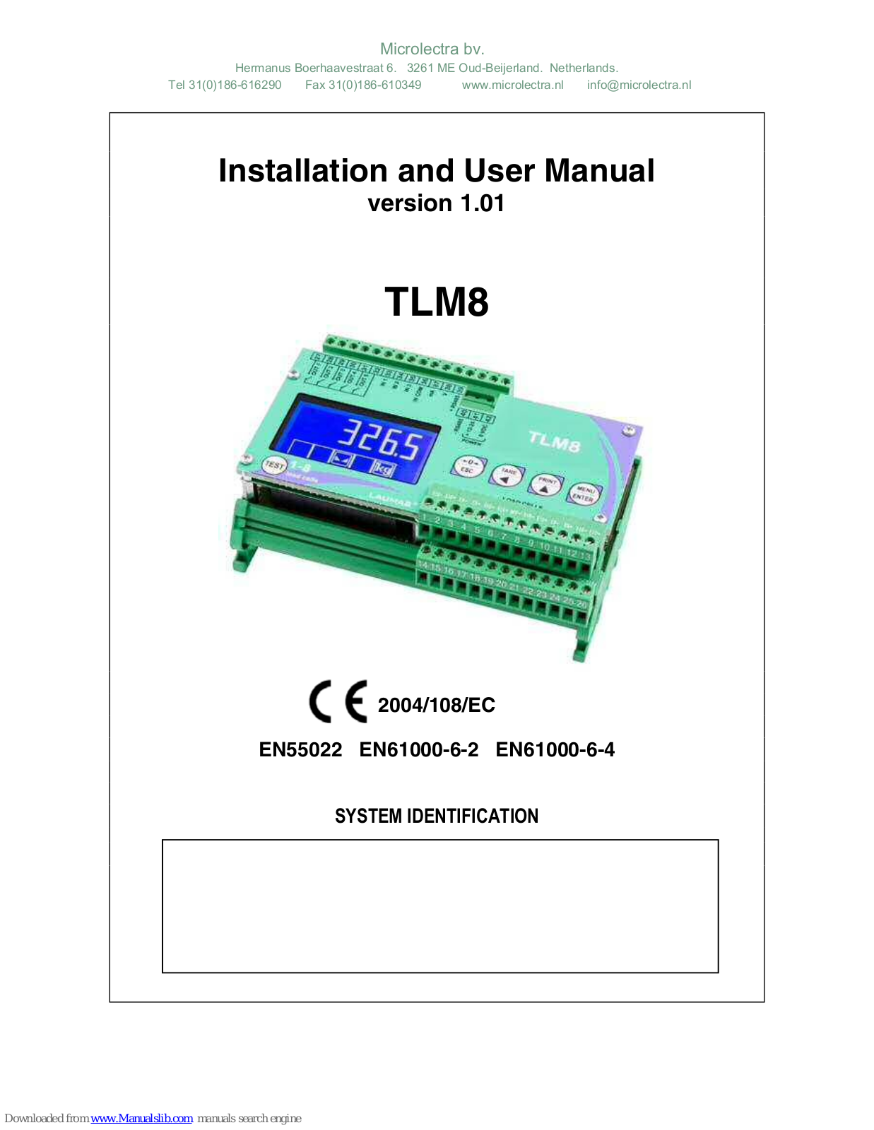 LAUMAS TLM8 Installation And User Manual