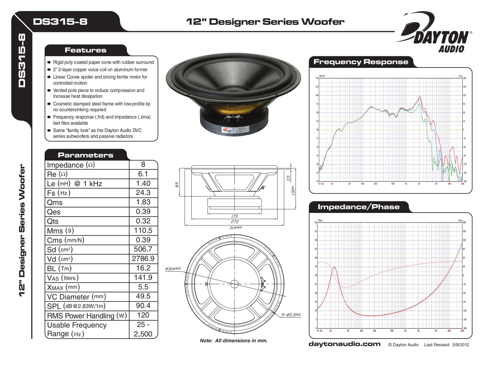 Dayton DS315-8 User Manual