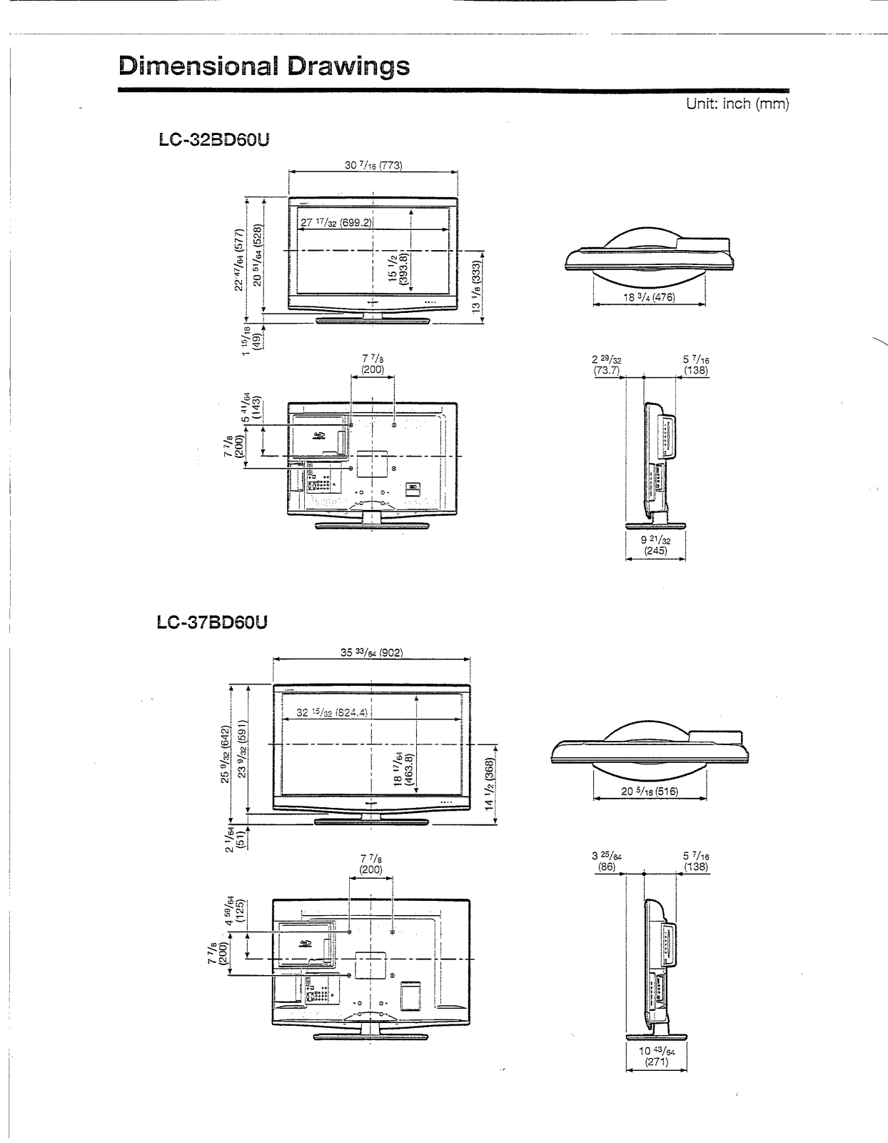 SHARP LC-32BD60U, LC-37DB60U User Manual