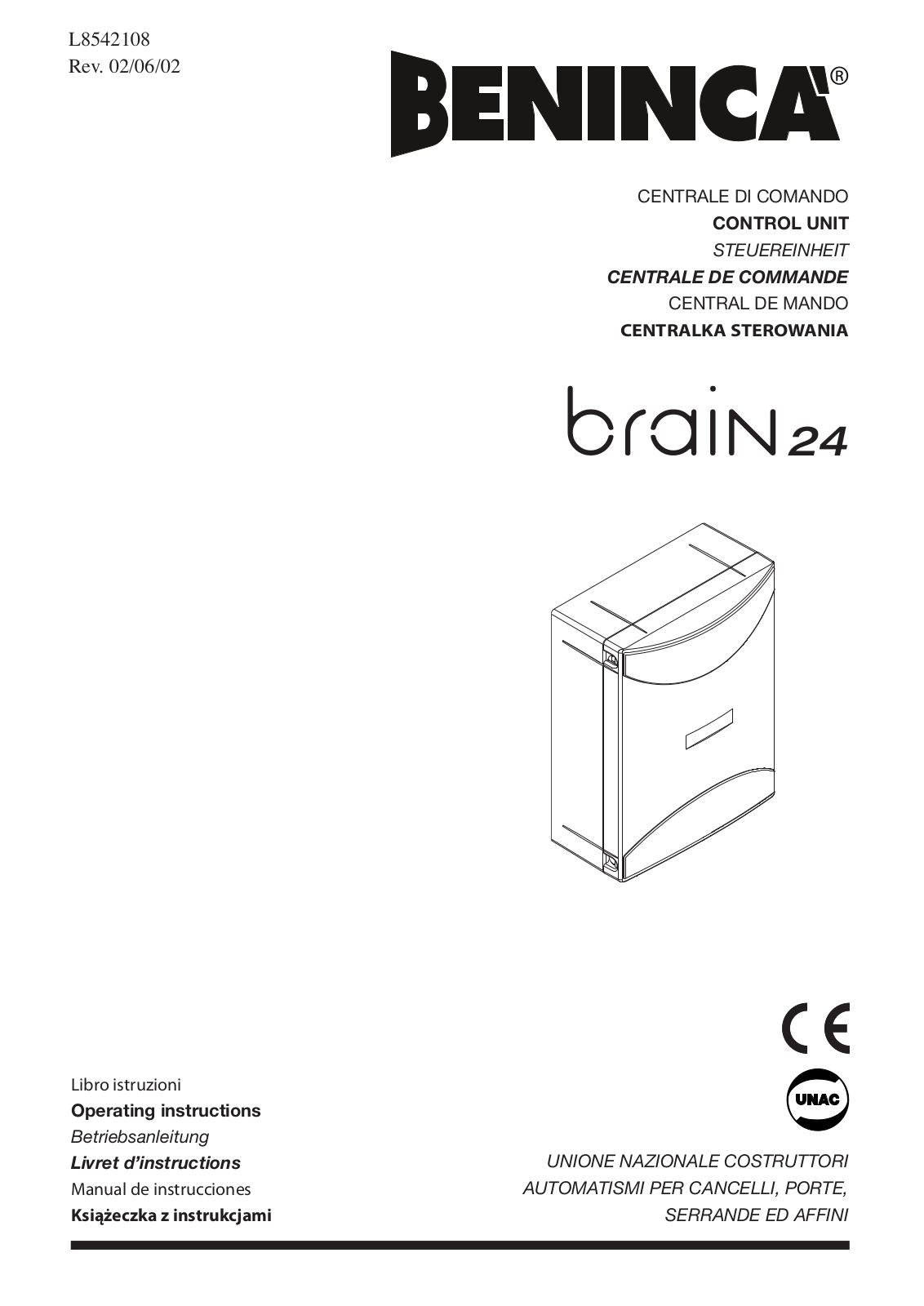 Beninca Brain 24 User Manual