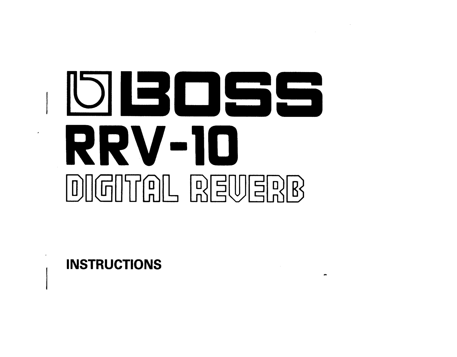 Roland Corporation RRV-10 Owner's Manual