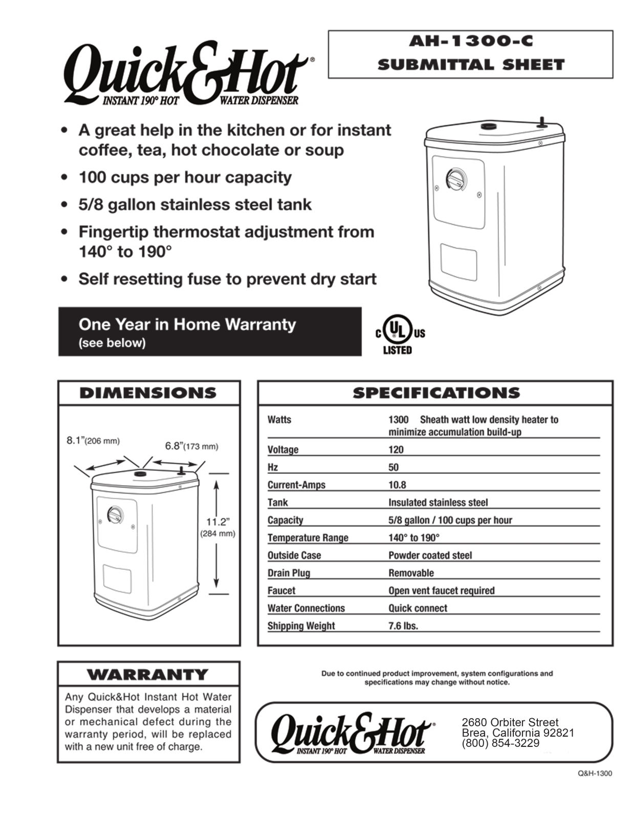 Waste King AH-1300-C User Manual