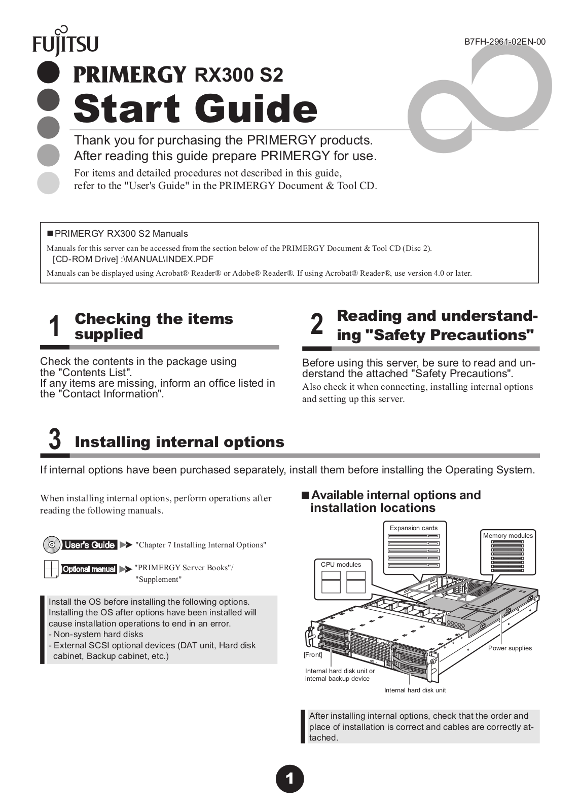 Fujitsu RX300 S2 User Manual