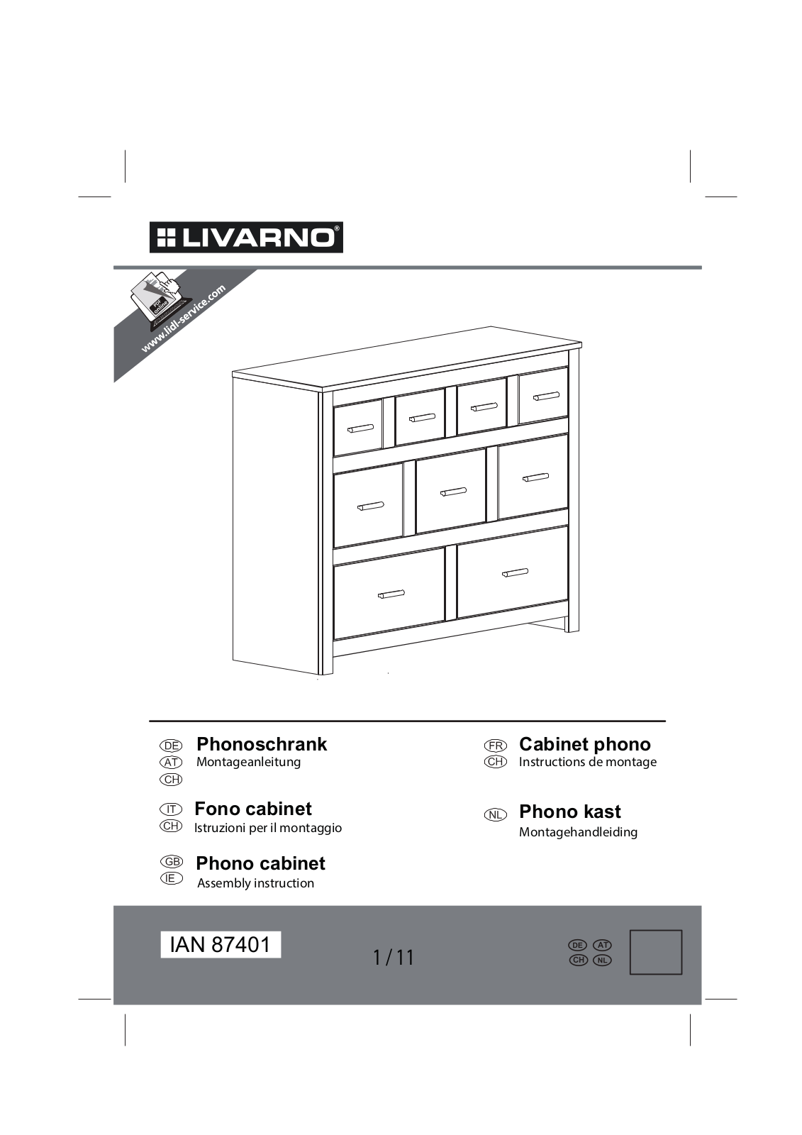 Livarno WOODEN CHEST OF DRAWERS User Manual