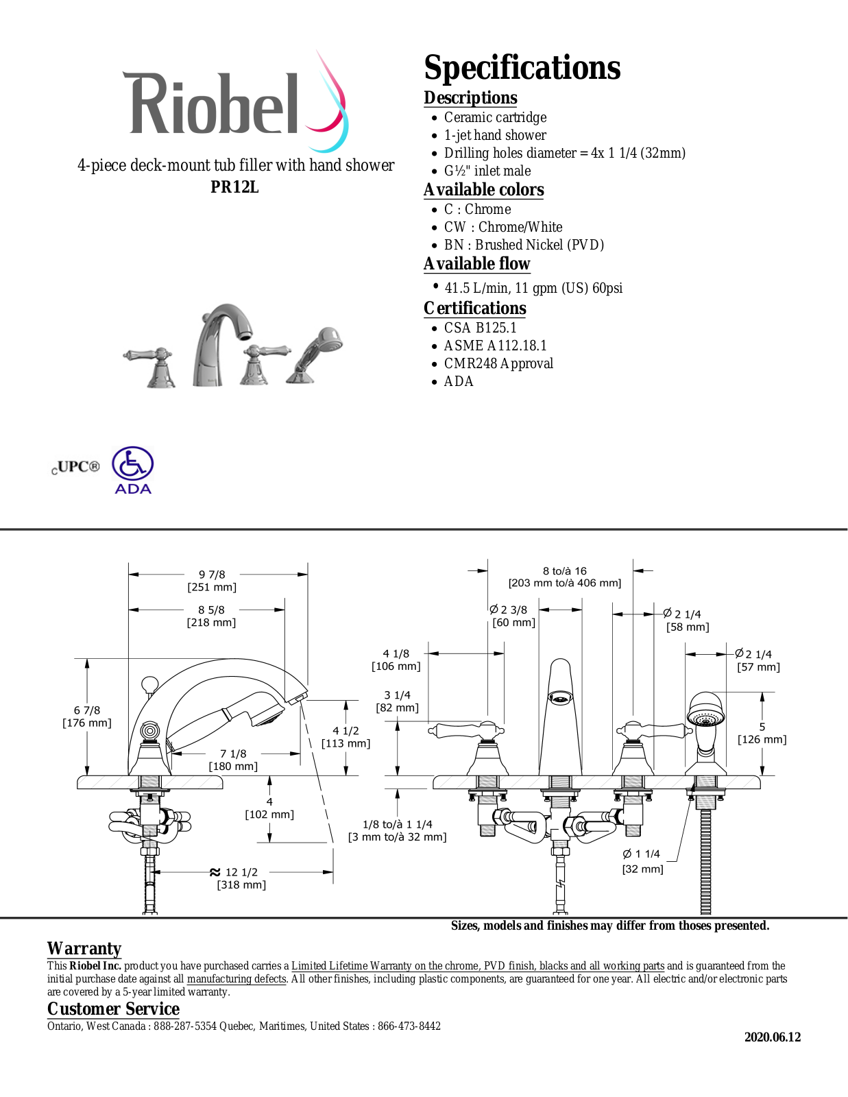 Riobel PR12LBN Specifications - ManualMachine.com