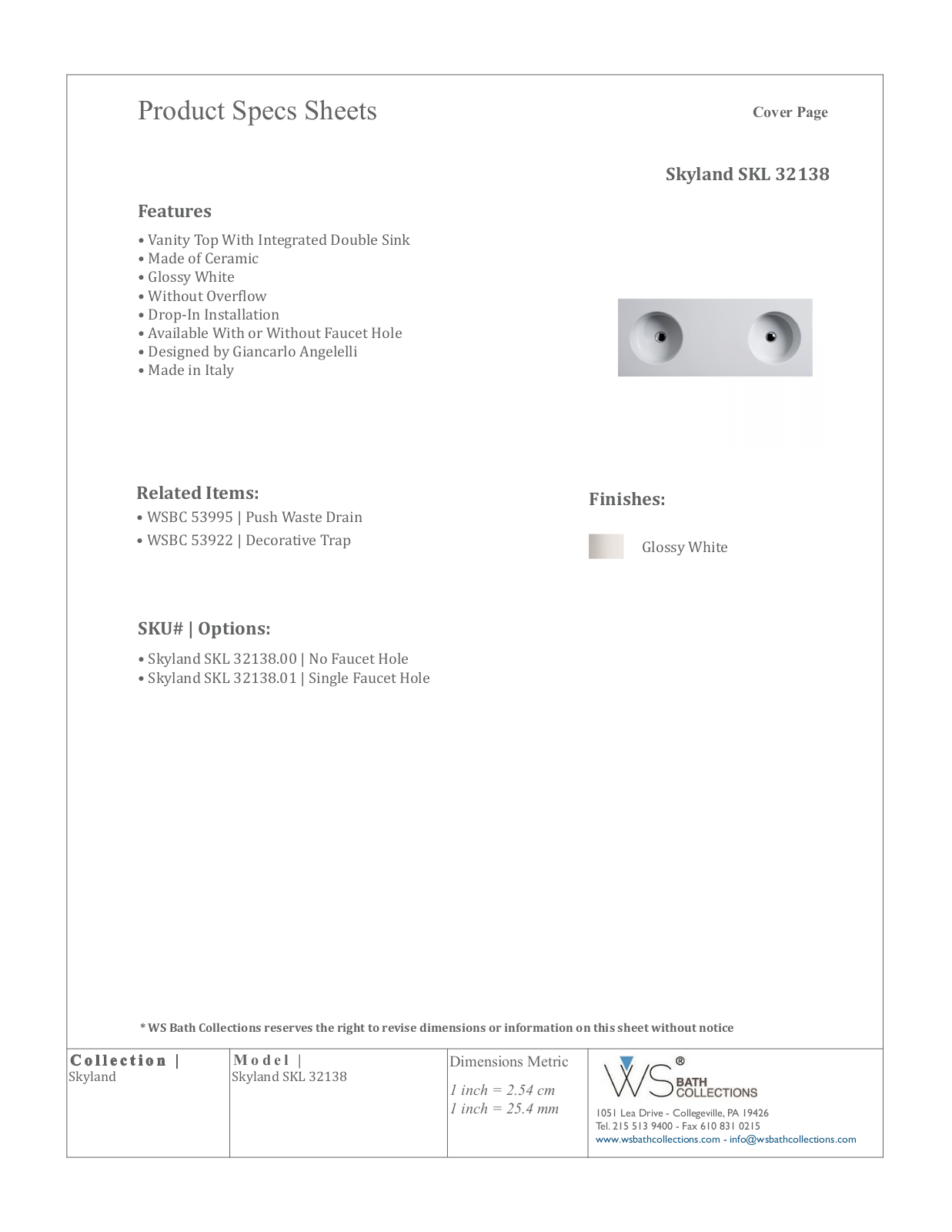 WS Bath Collections W003397410 Specifications - ManualMachine.com
