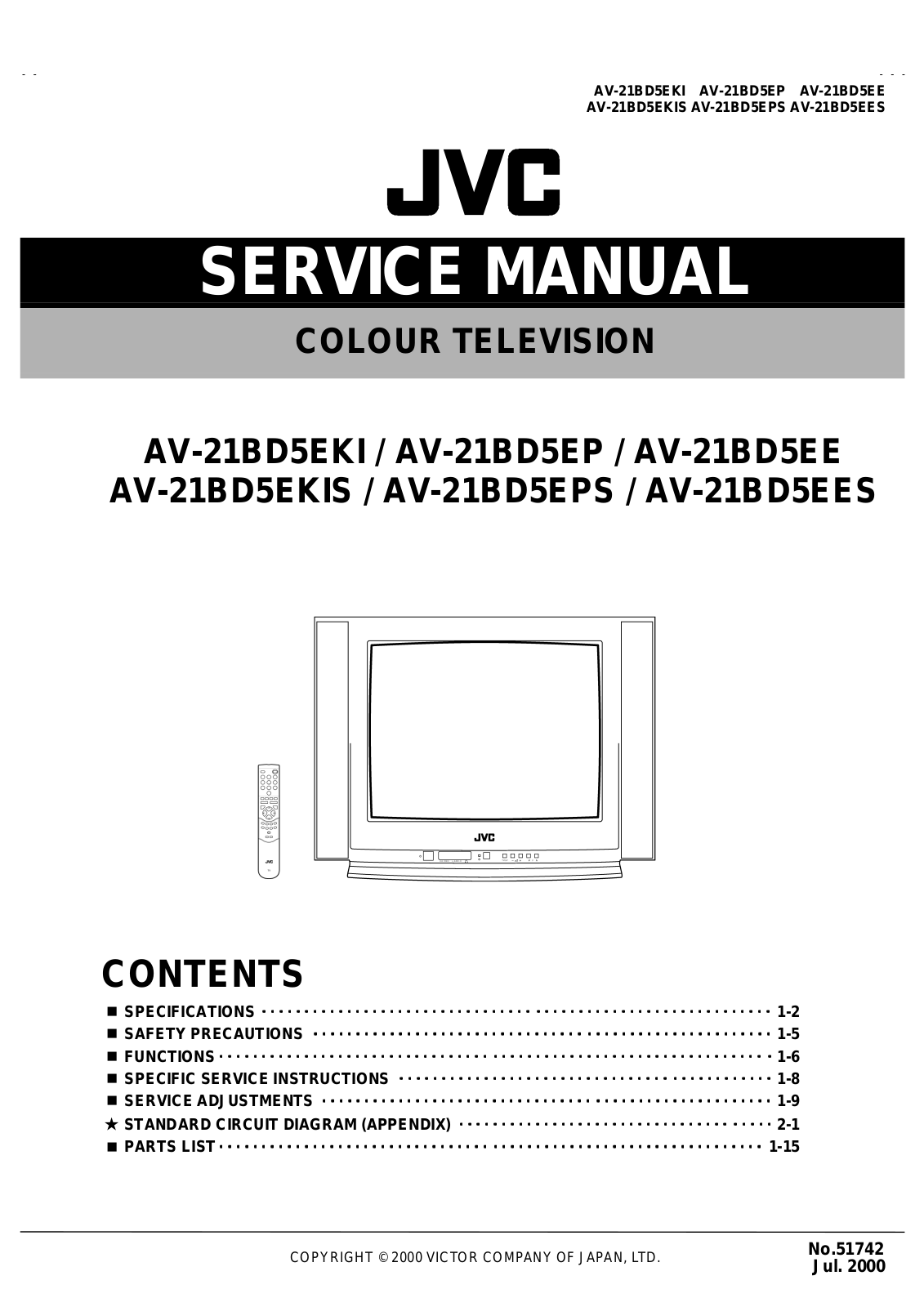 JVC AV-21BD5EES, AV-21BD5EPS, AV-21BD5EKIS, AV-21BD5EP, AV-21BD5EE Service Manual