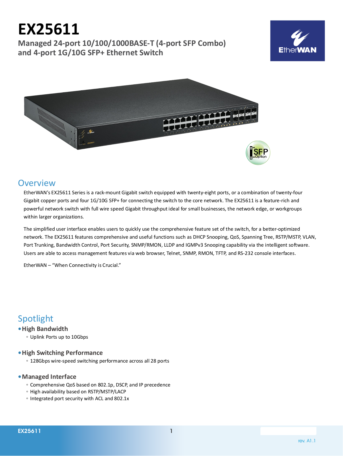 EtherWan EX25611 Data Sheet