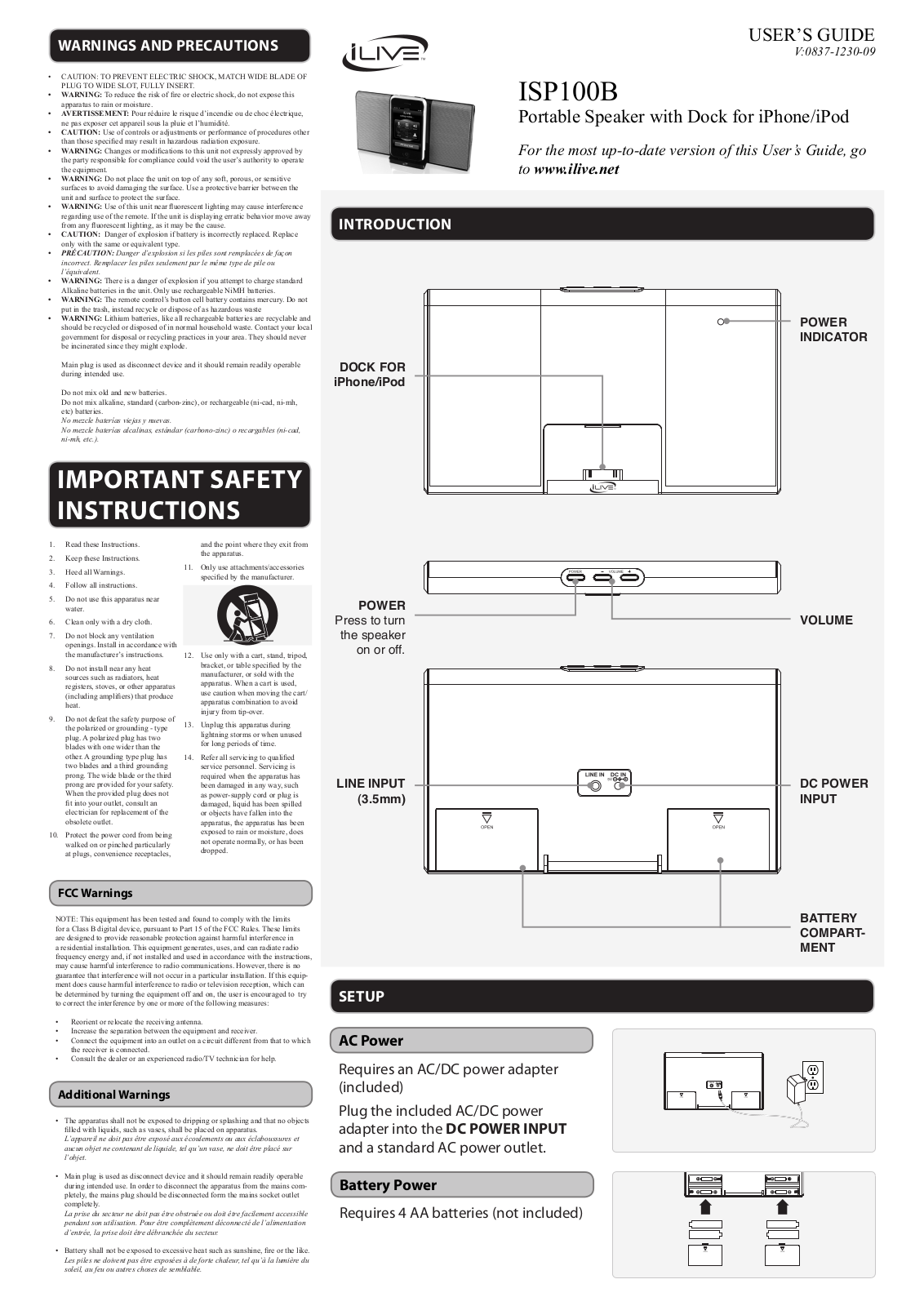 iLive ISP100B User Manual