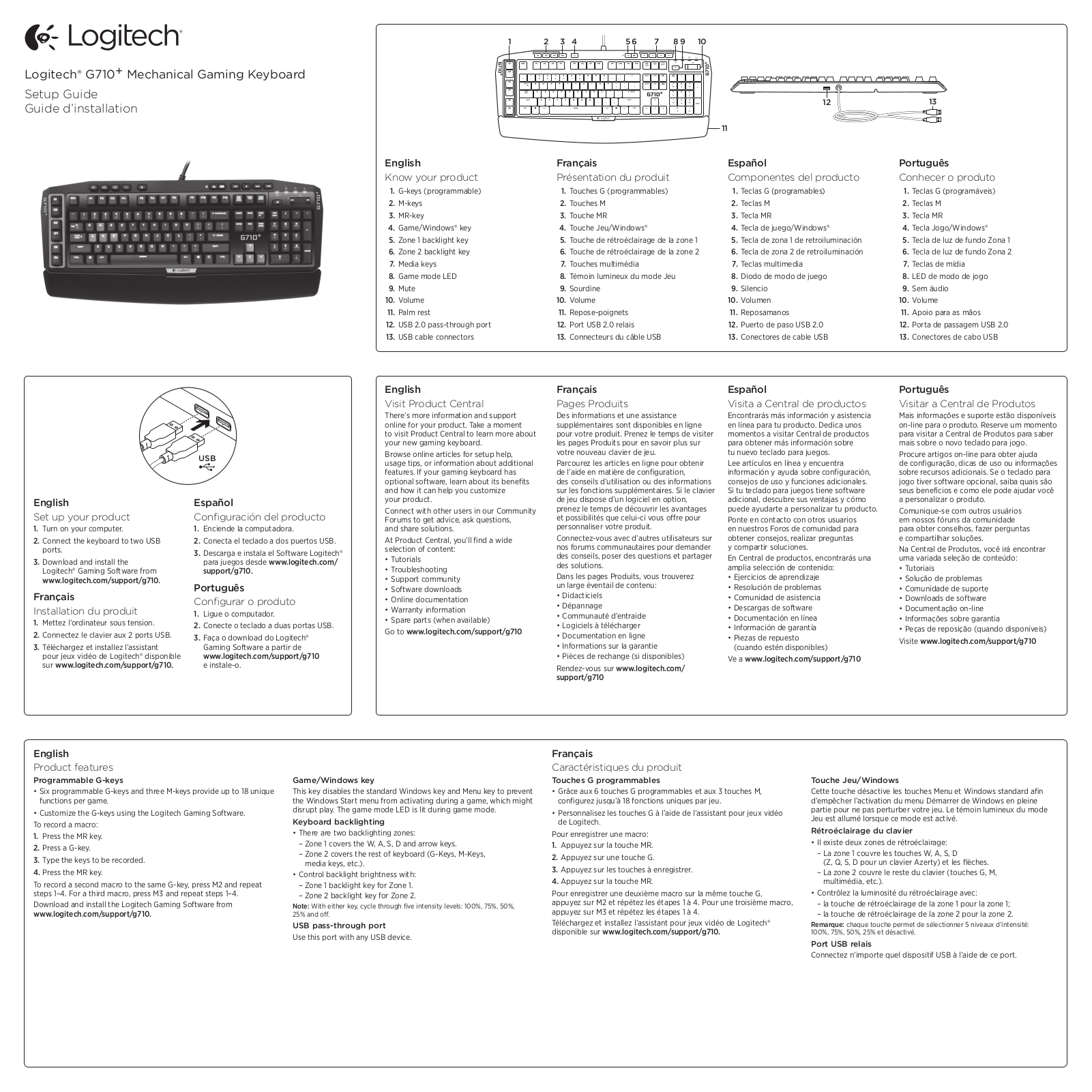 Logitech Y-U0018 Quick Start Manual