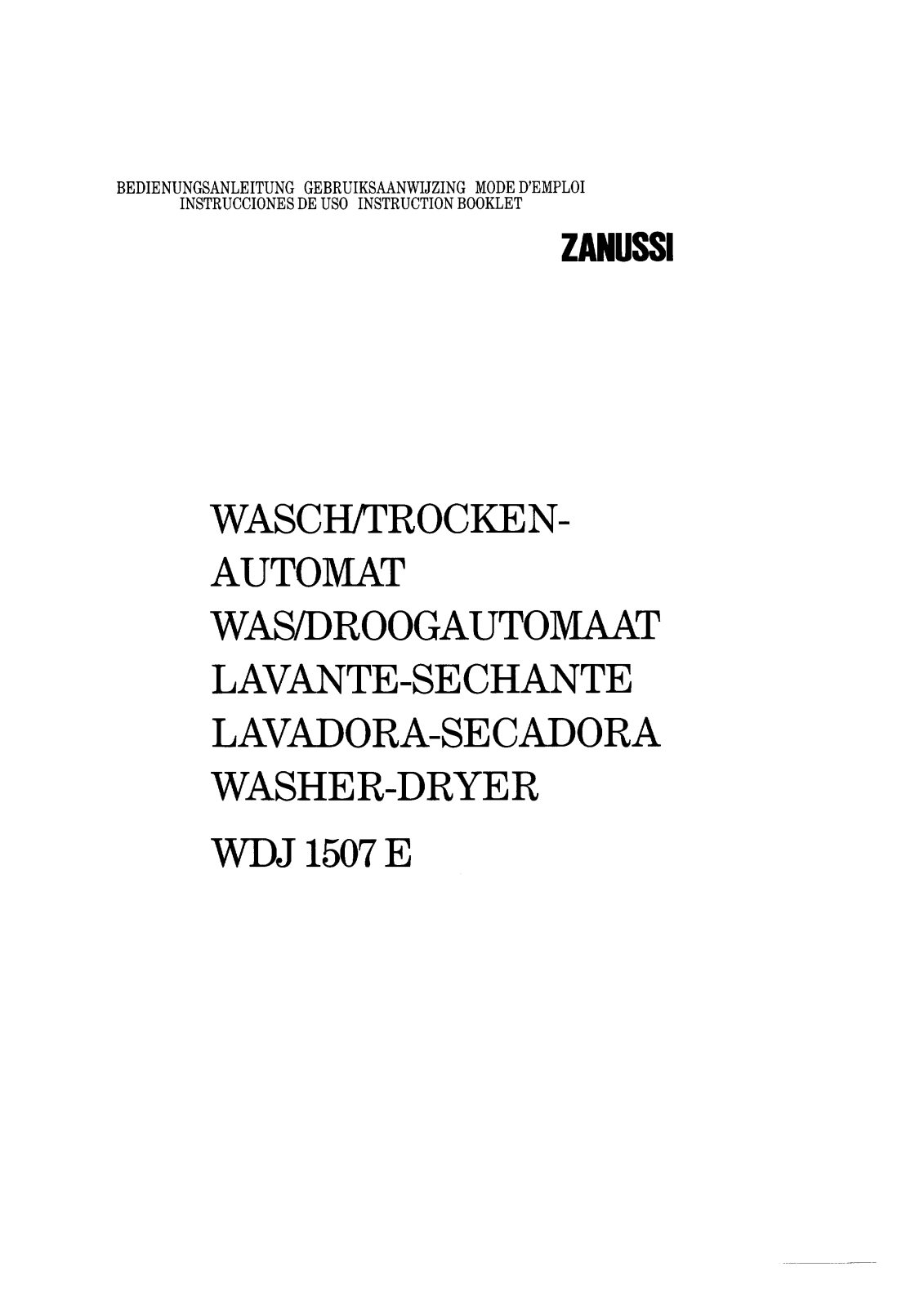 Zanussi WDJ1507 User Manual