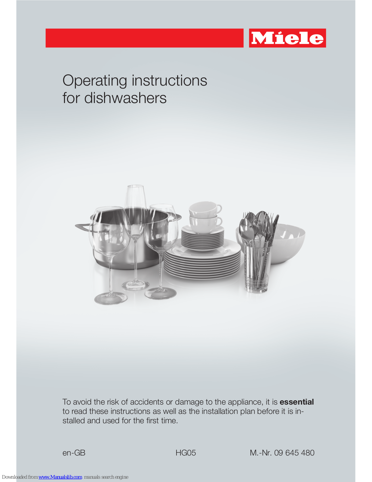 Miele G 6375, G 6582, G 6587, G6310 SC, G 6310 Operating Instructions Manual