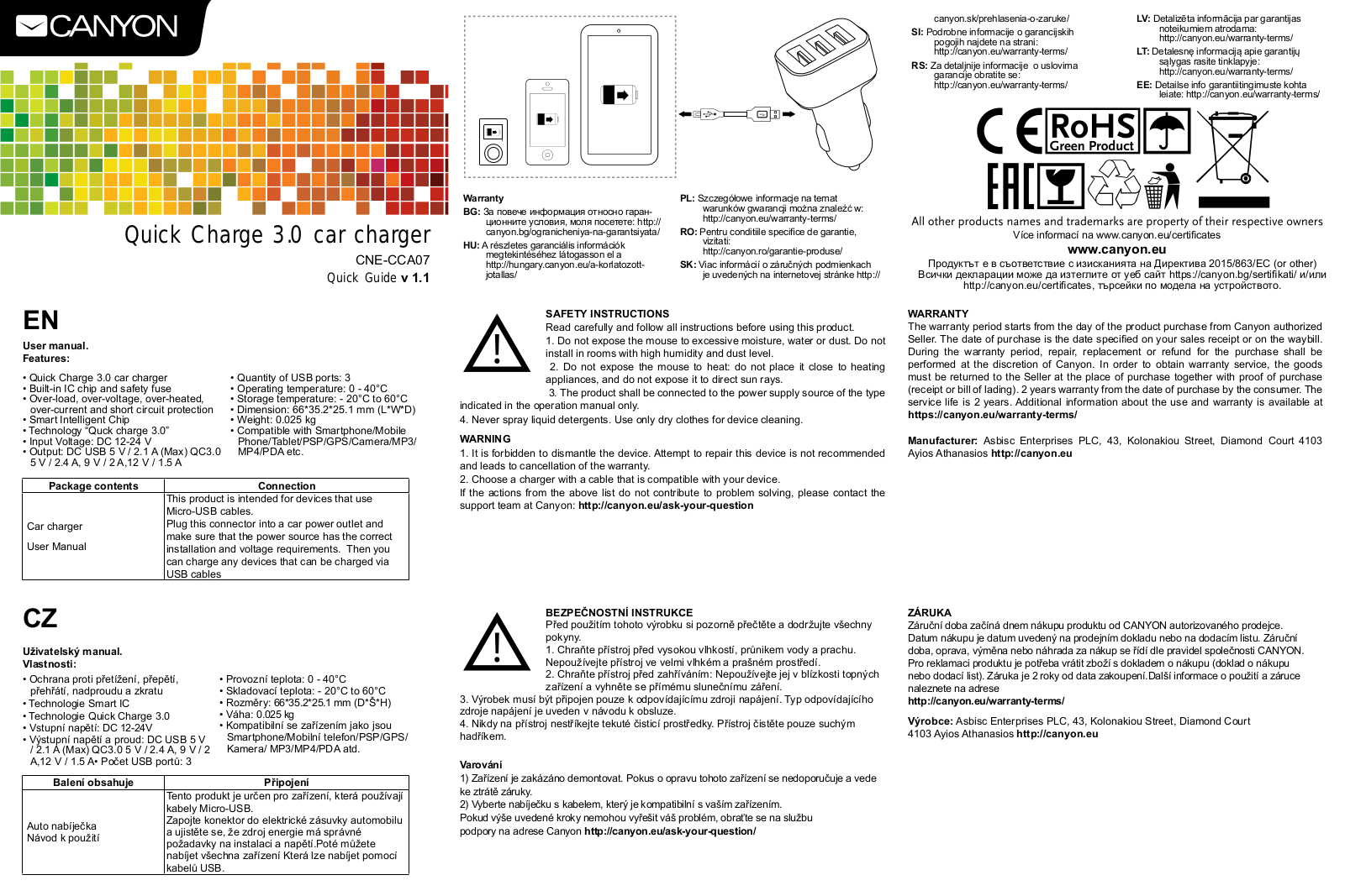 Canyon CNE-CCA07 Quick Start Guide