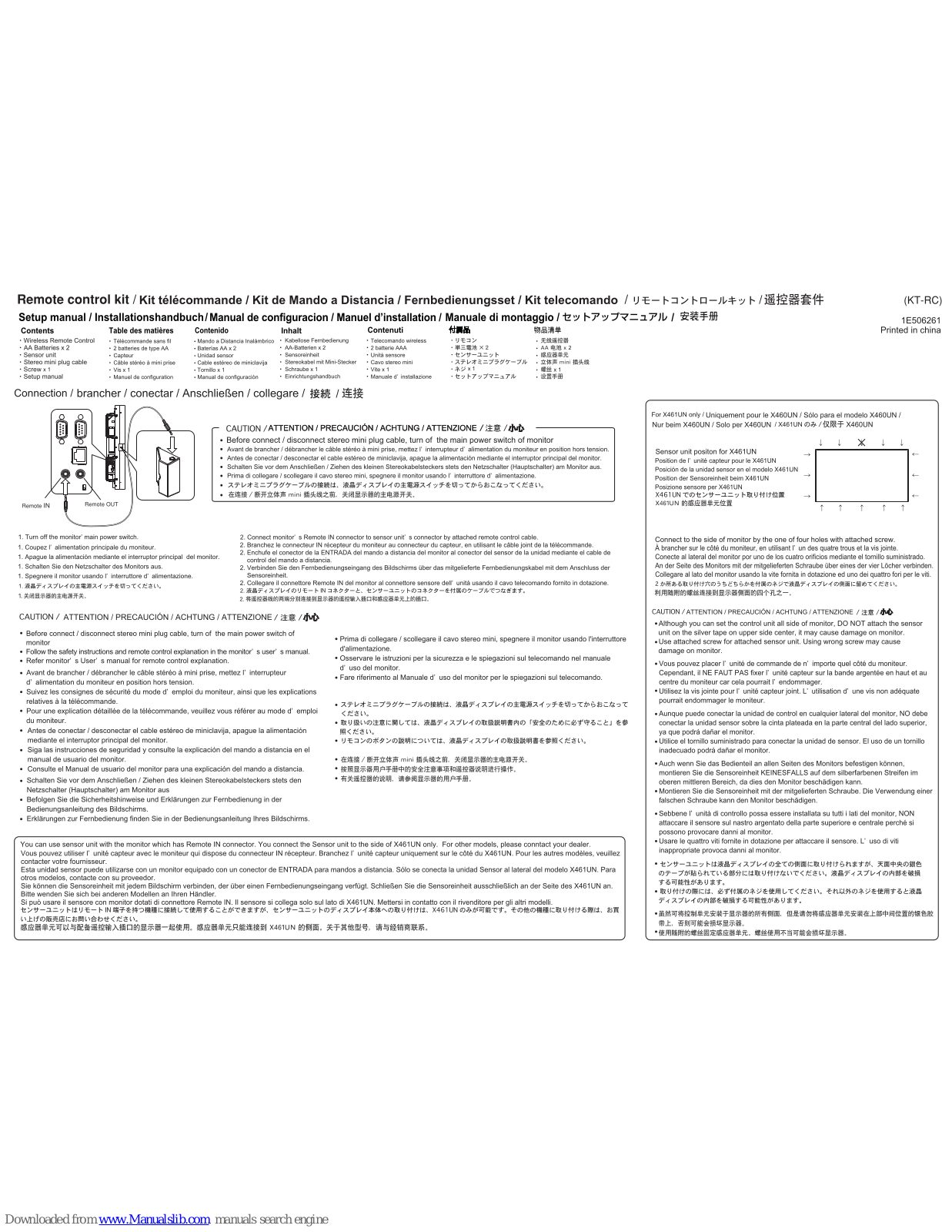 NEC KT-RC, X462UN-TMX4D, X461UNV, X462UN, X461UN - MultiSync - 46