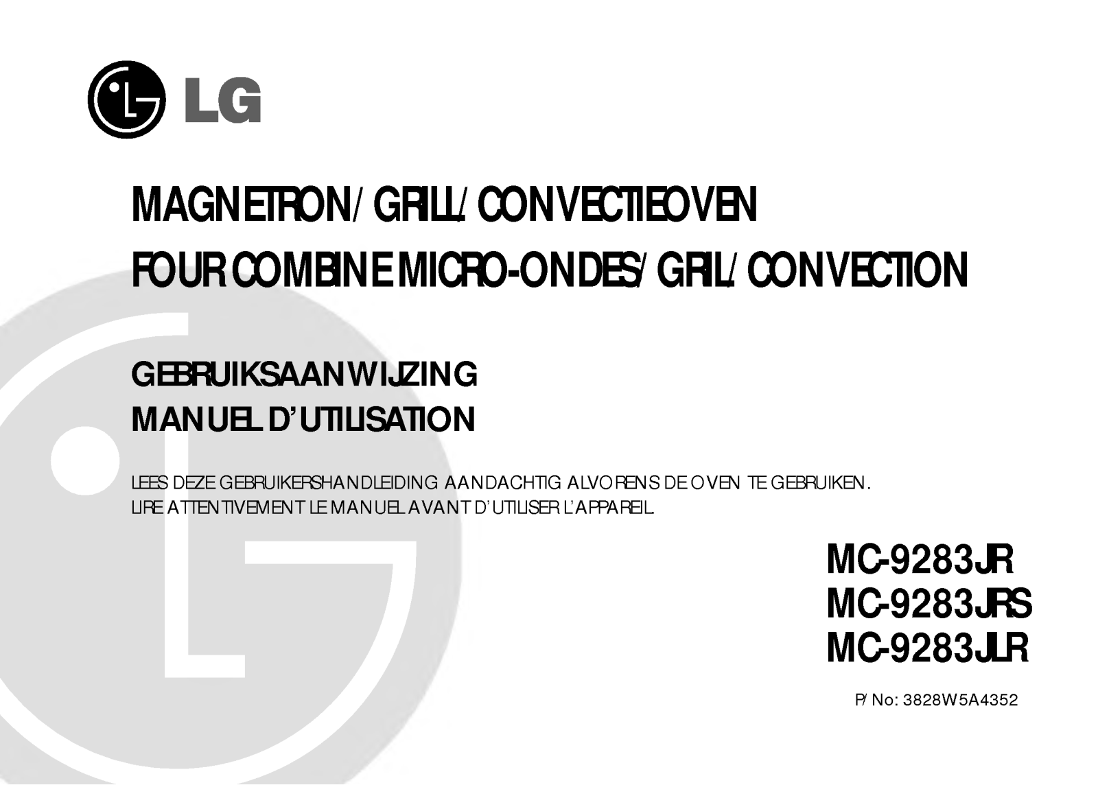 LG MC-9283JLR, MC-9283JR, MC-9283JRS User Manual