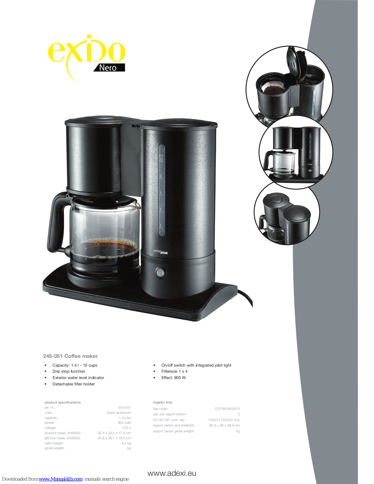 Exido 245-051 Specifications - ManualMachine.com
