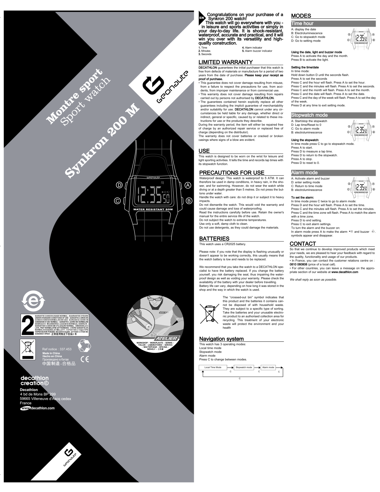 Geonaute SYNKRON 200M User Manual