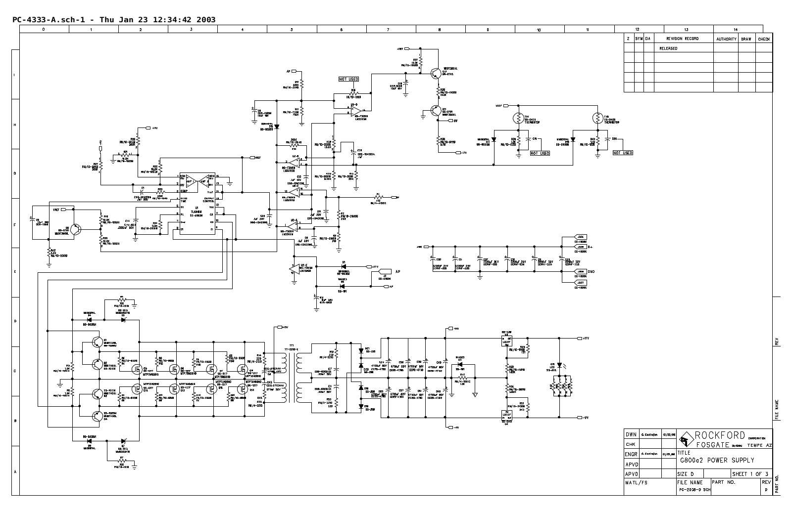 Rockford Fosgate G-800-A-2, Punch 801-S Schematic