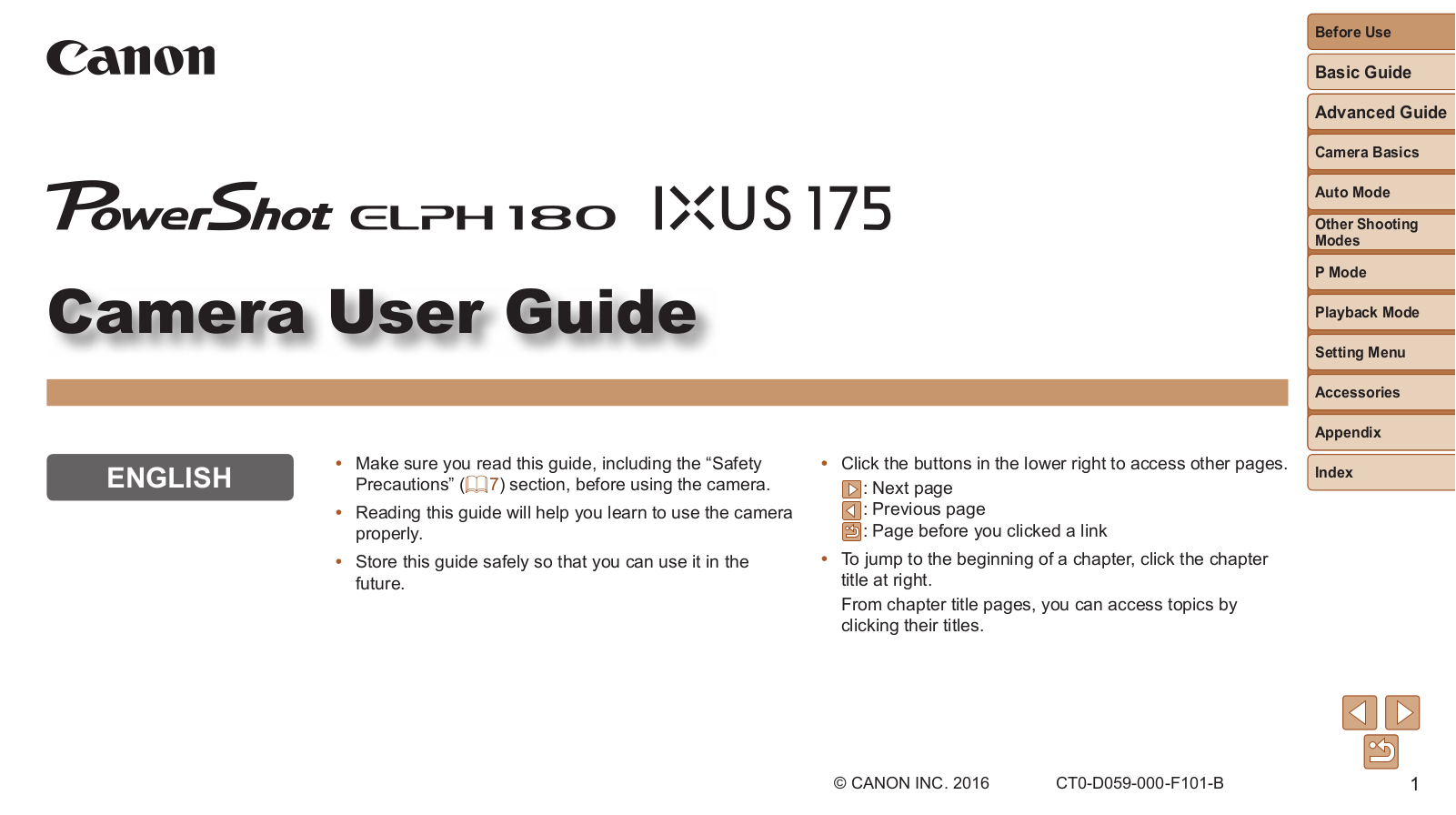 Canon ELPH 180 User Manual