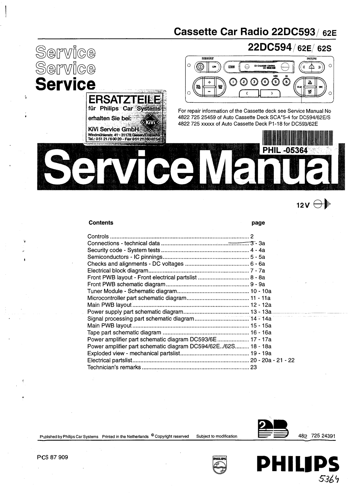 Philips DC-593 Service manual