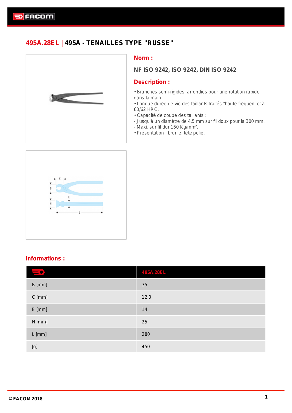 Facom 495A.28EL Specification - ManualMachine.com