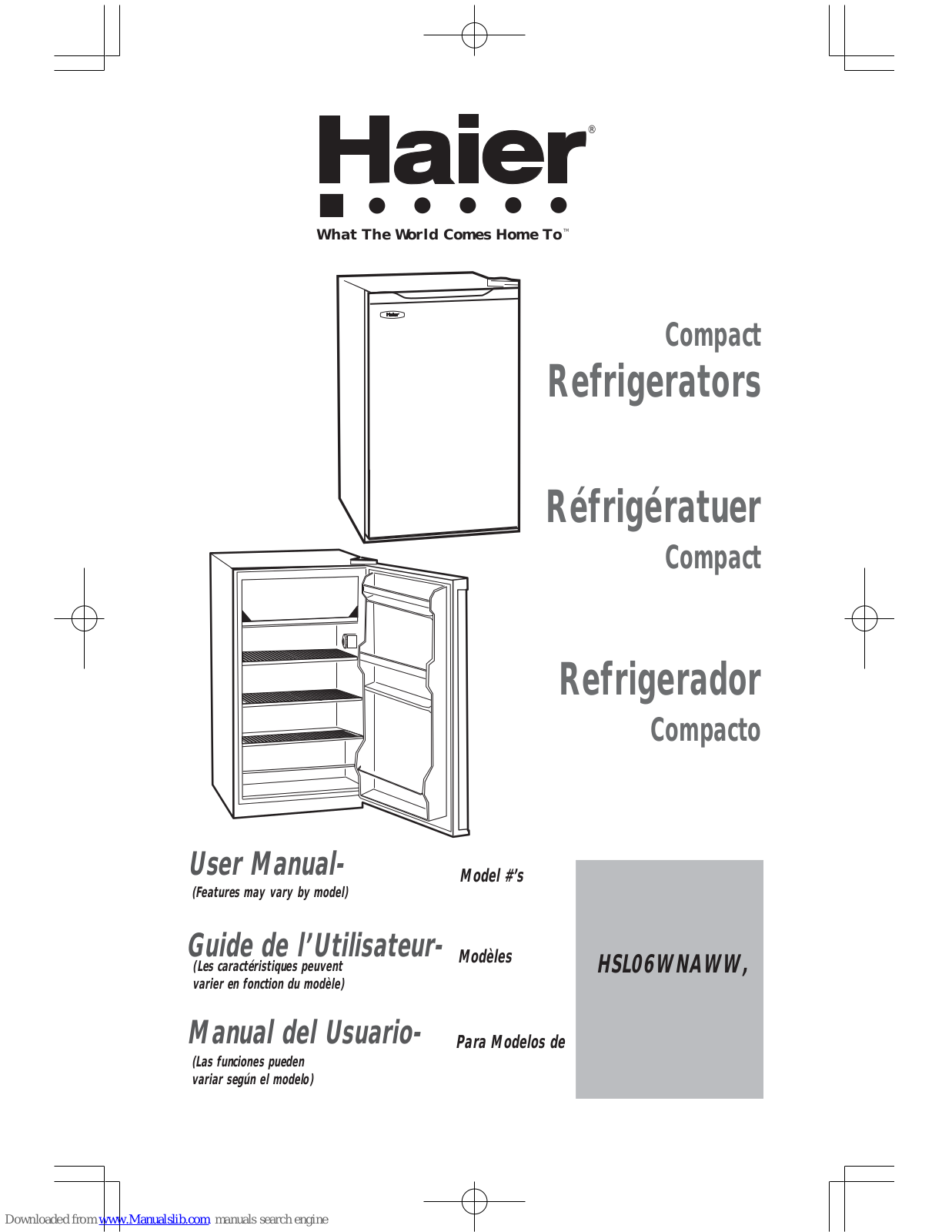 Haier HSL06WNAWW User Manual