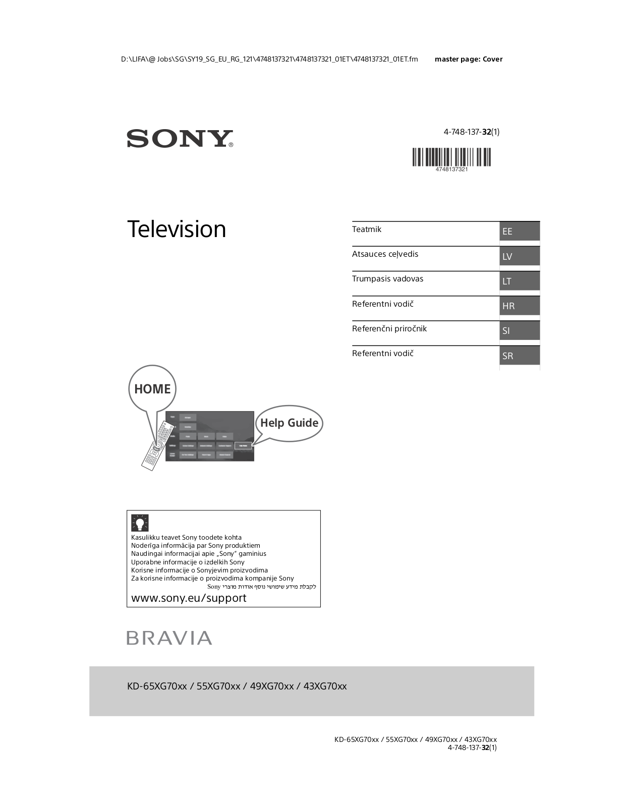 Sony KD-43XG7005 Users guide