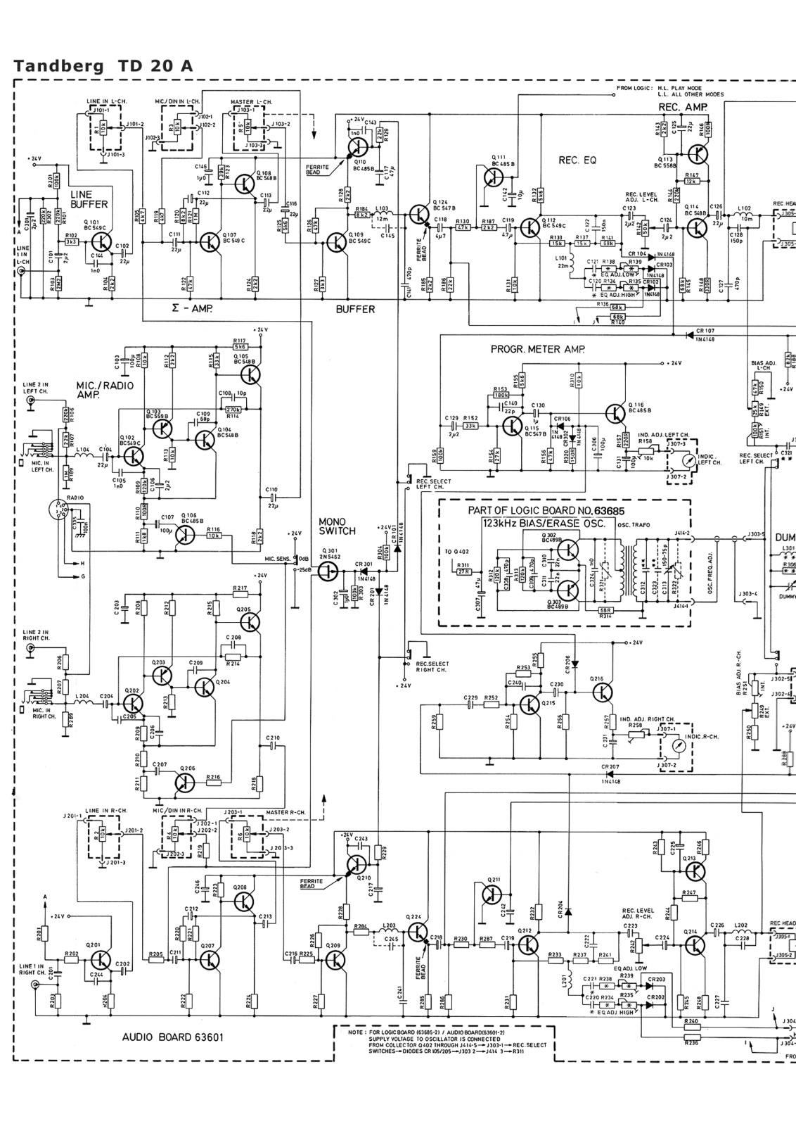 Tandberg TD-20-A Schematic