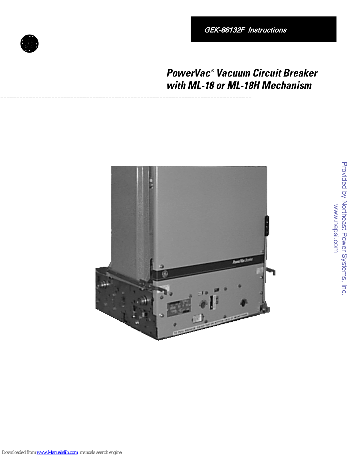 GE PowerVac GEK-86132F Instruction Manual