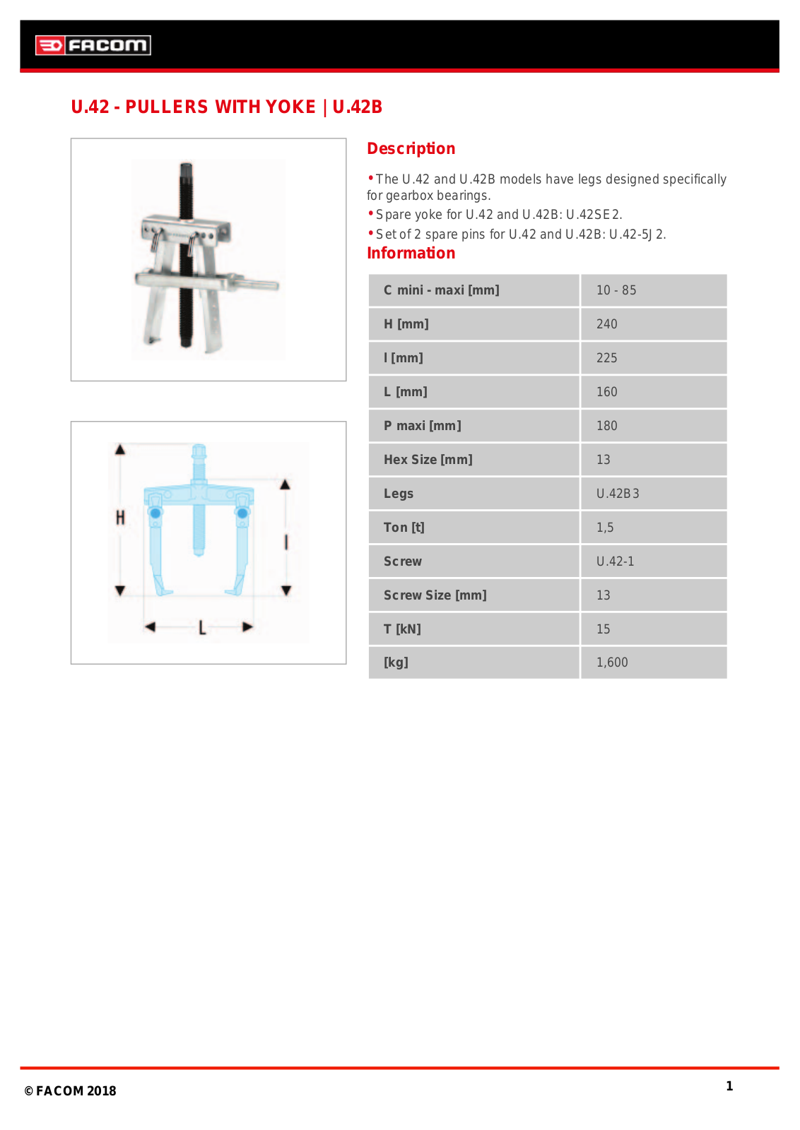 Facom U.42B Data Sheet - ManualMachine.com