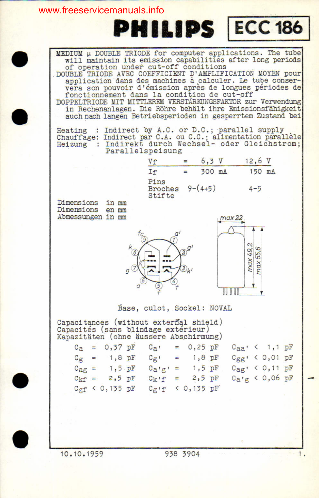 Philips ecc186 DATASHEETS