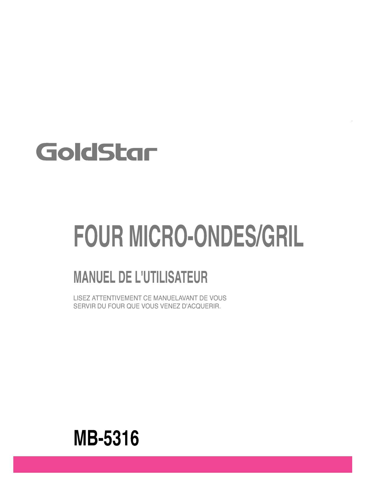 LG MB-5316 User Manual