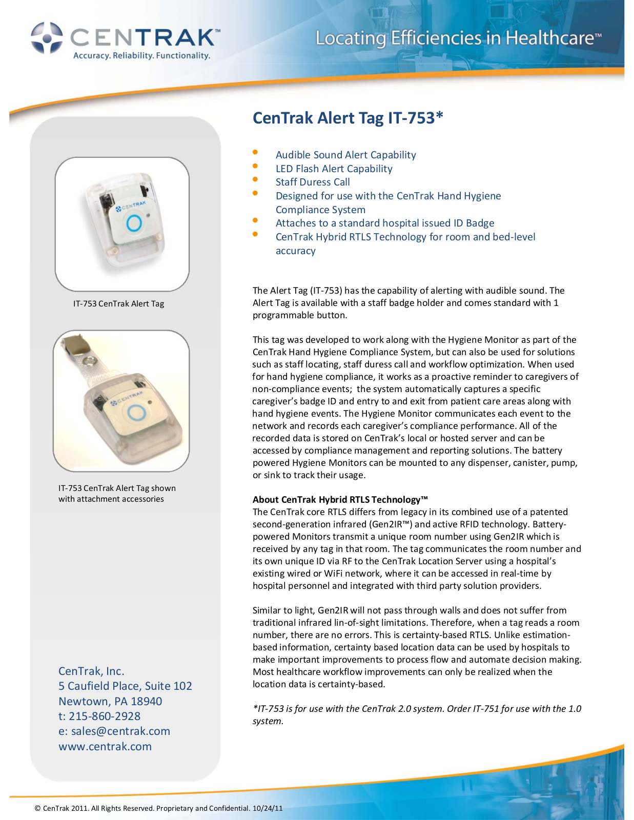 Centrak 2X75Y User Manual