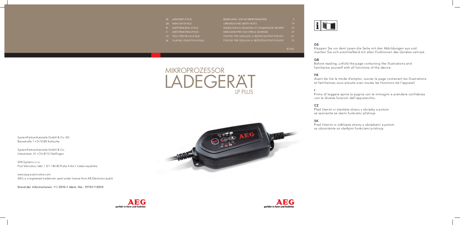 AEG Charging Unit LP Plus User Manual