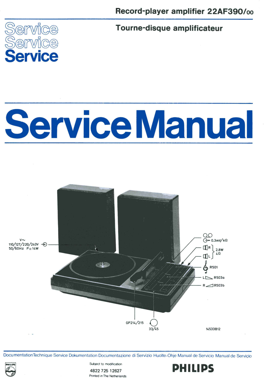 Philips 22AF390 Schematic