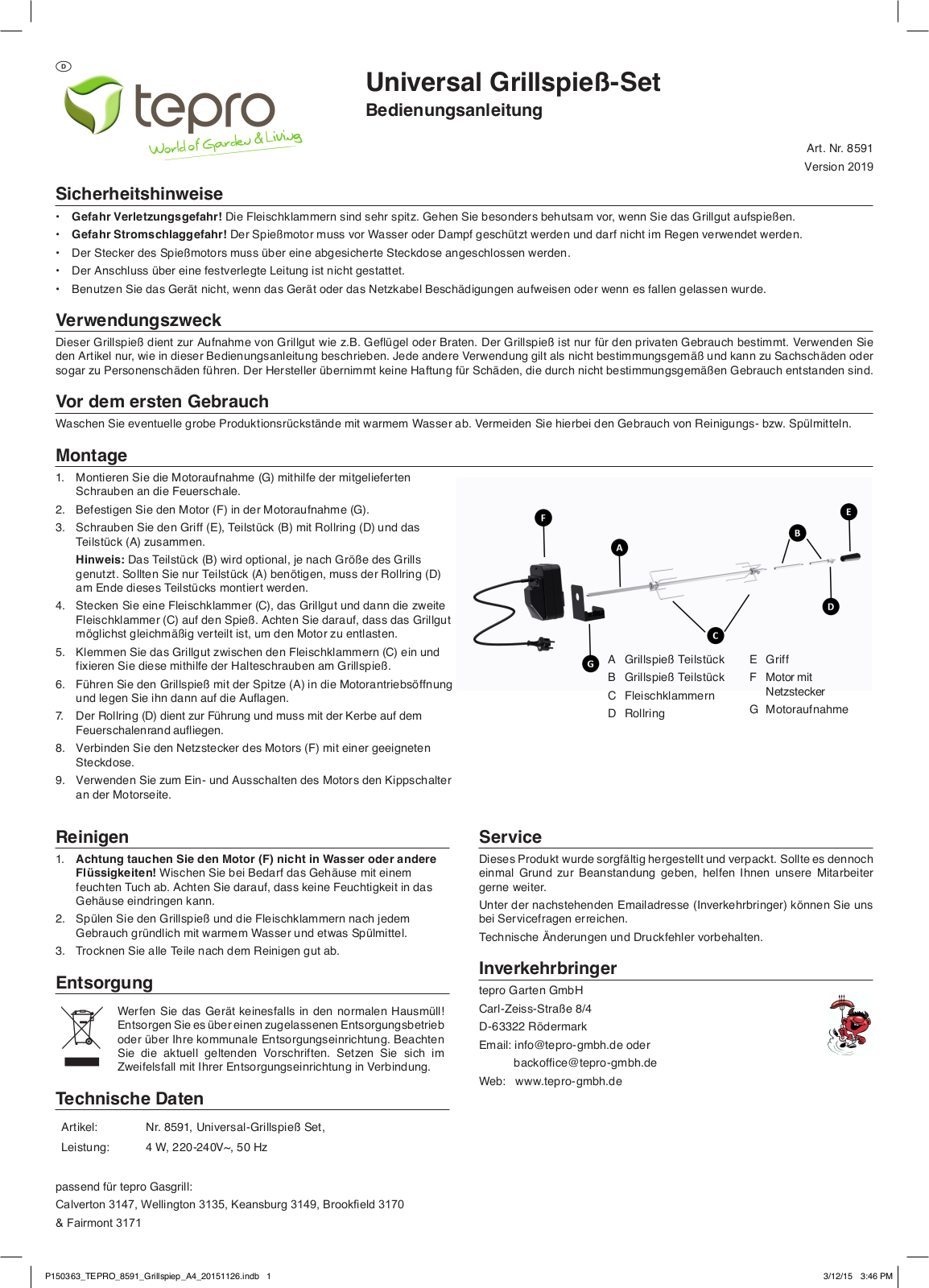 tepro 8591 Operating Manual - ManualMachine.com