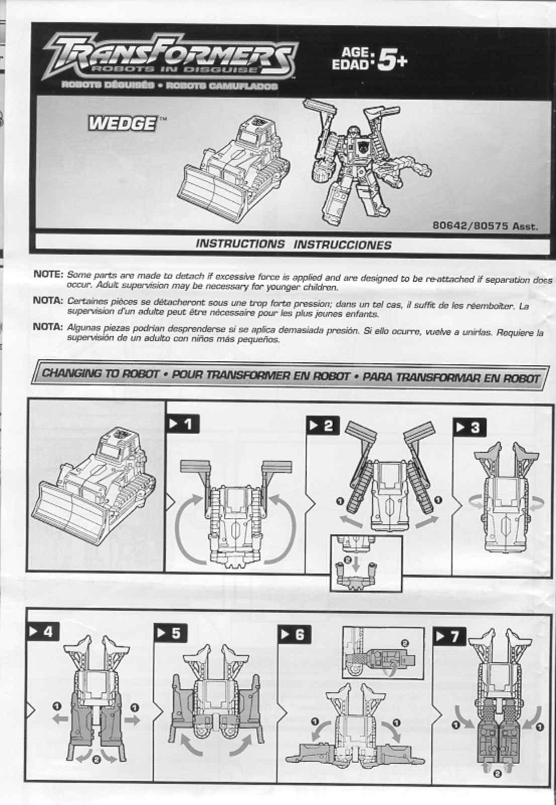 HASBRO Transformers Robots in Disguise Wedge User Manual