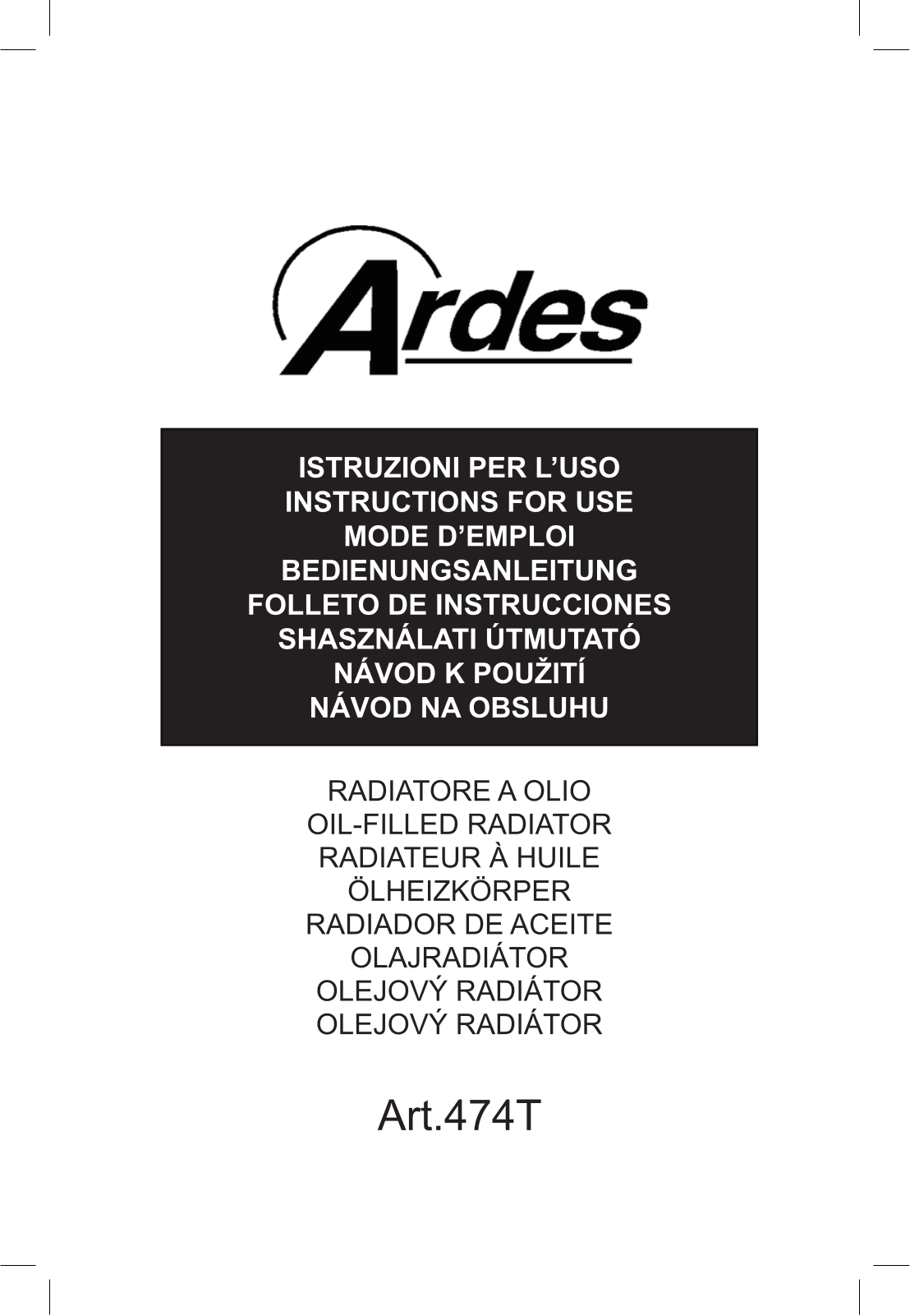 Ardes 474T User Manual