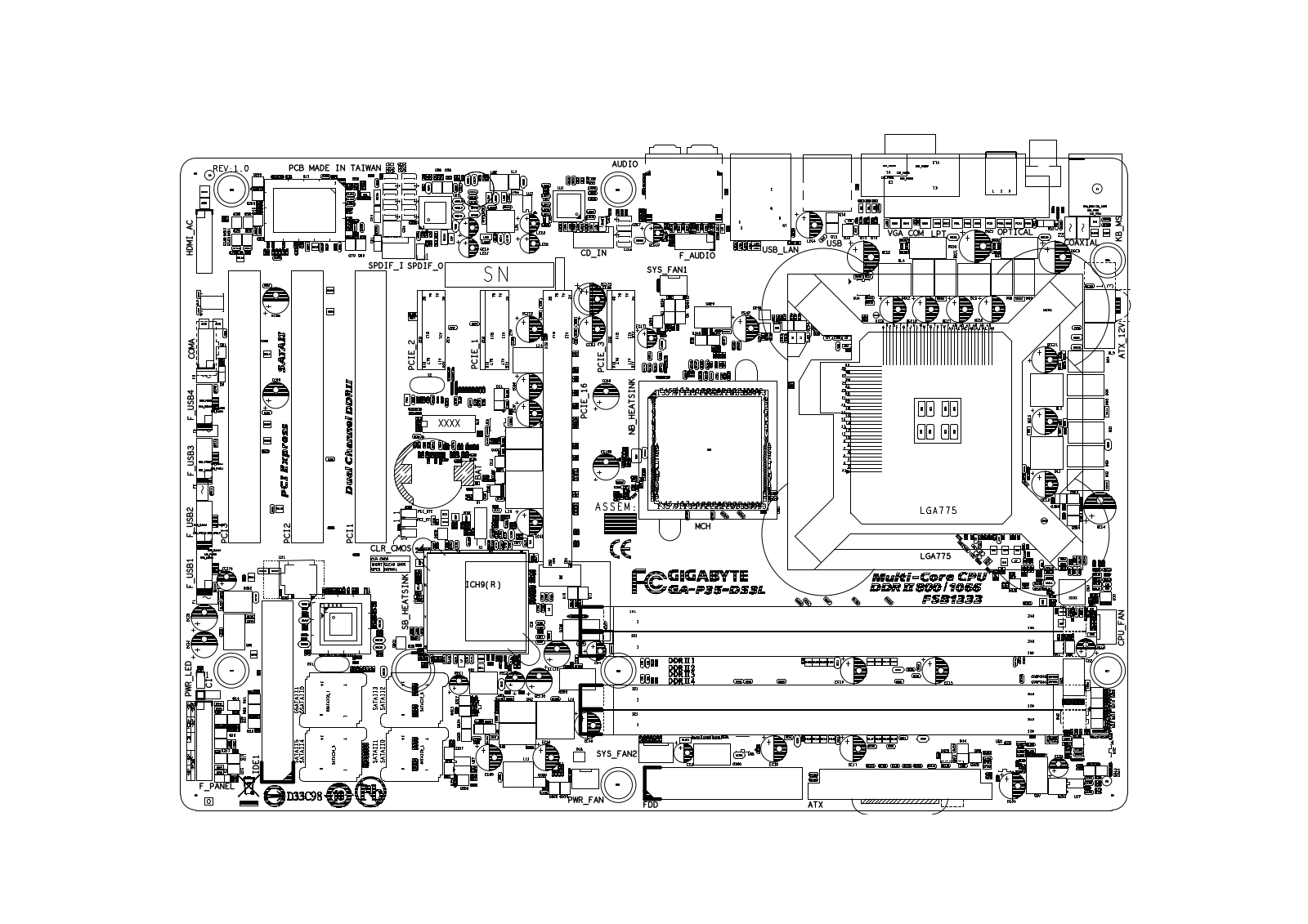 Gigabyte GA-P35-DS3L Boardview rev.1.0