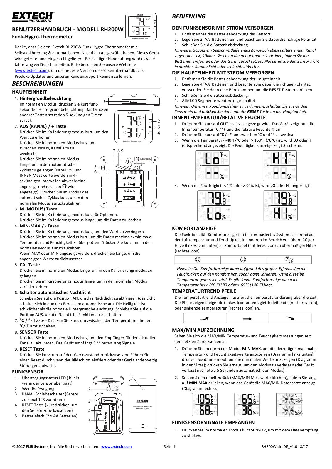 Extech RH200W User guide